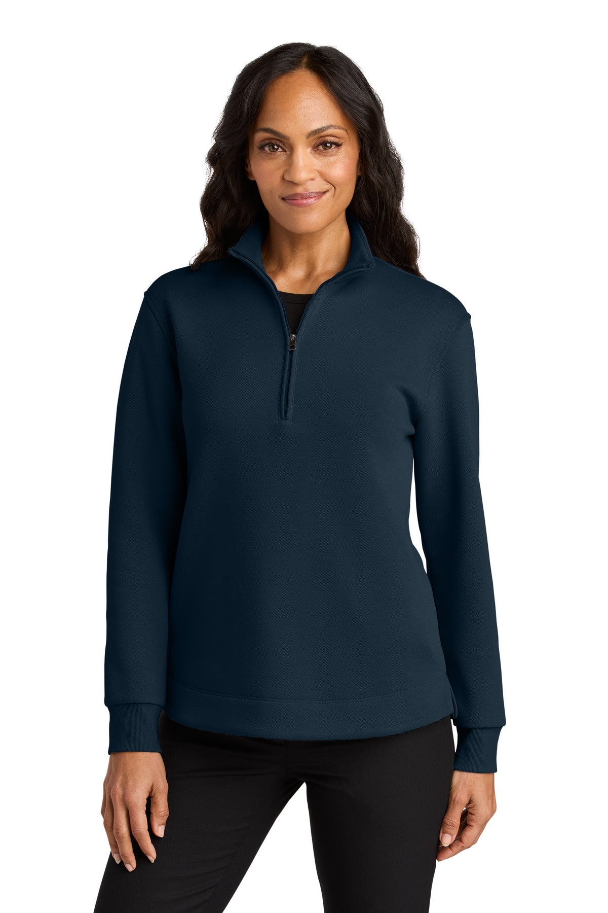 Custom Embroidered or DTF Print on Port Authority ®  Women's Wearever Signature Double Pique 1/4-Zip LK210
