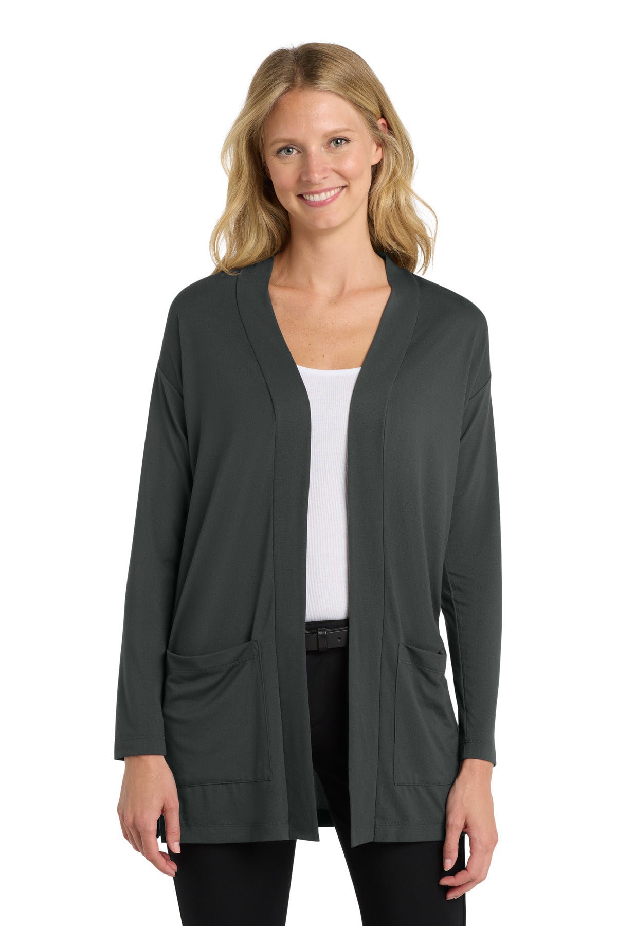 Custom Embroidery or DTF Print - Port Authority  ®  Women's Concept Long Pocket Cardigan . LK5434
