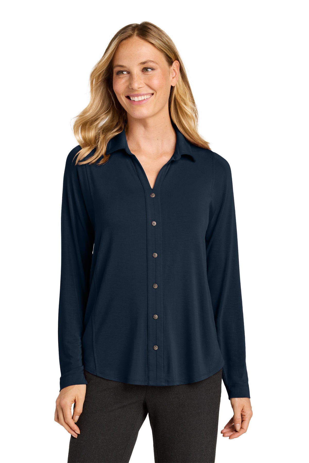 Custom Embroidery or DTF Print - Port Authority ®  Women's Luxe Knit Button Tunic LK5602