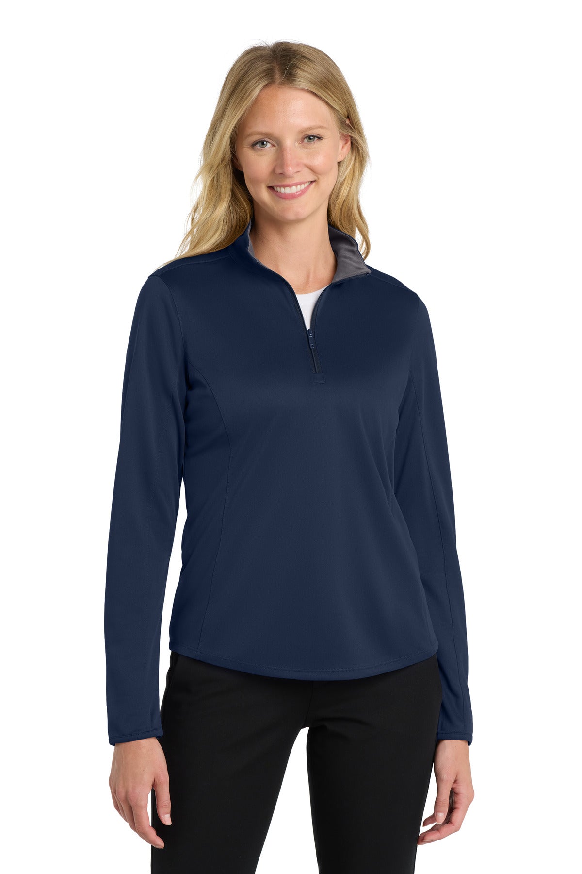 Custom Embroidered or DTF Print on Port Authority  ®  Women's Silk Touch  ™  Performance 1/4-Zip LK584