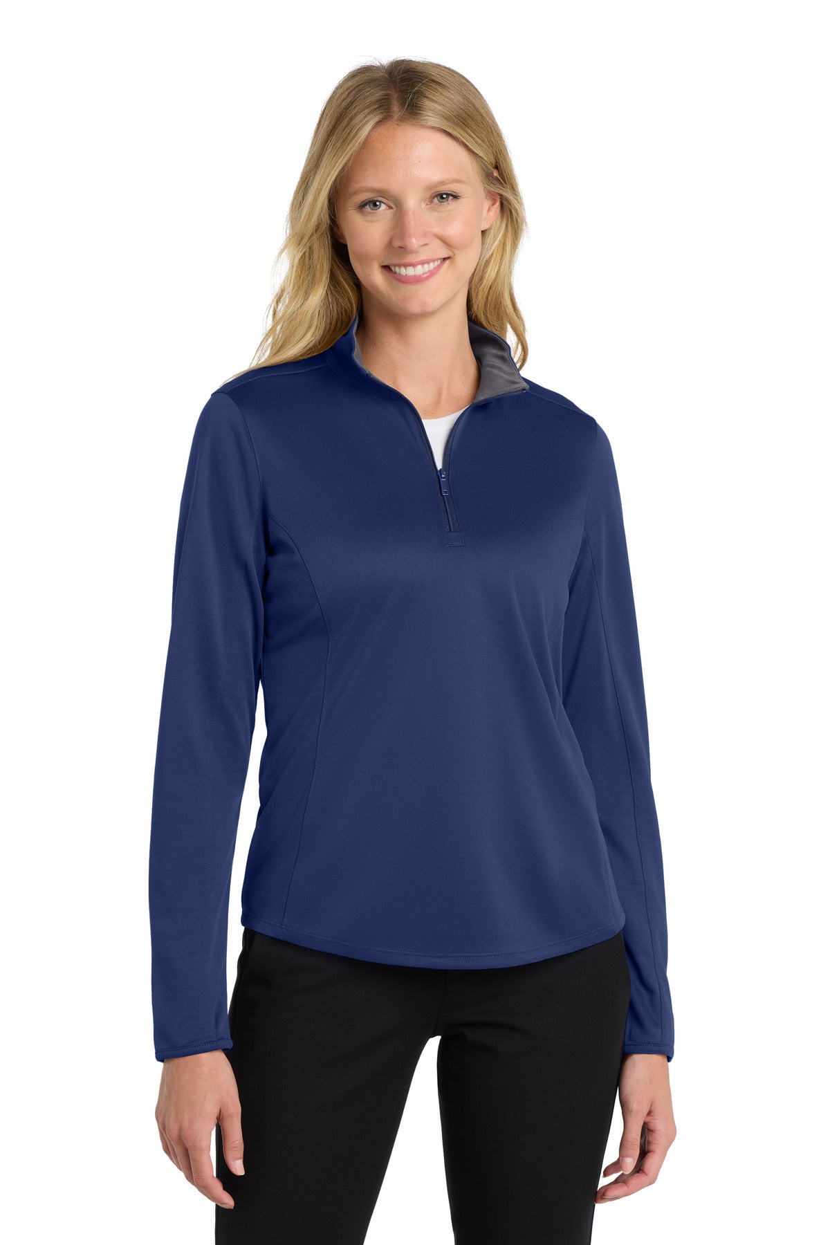 Custom Embroidery or DTF Print - Port Authority  ®  Women's Silk Touch  ™  Performance 1/4-Zip LK584