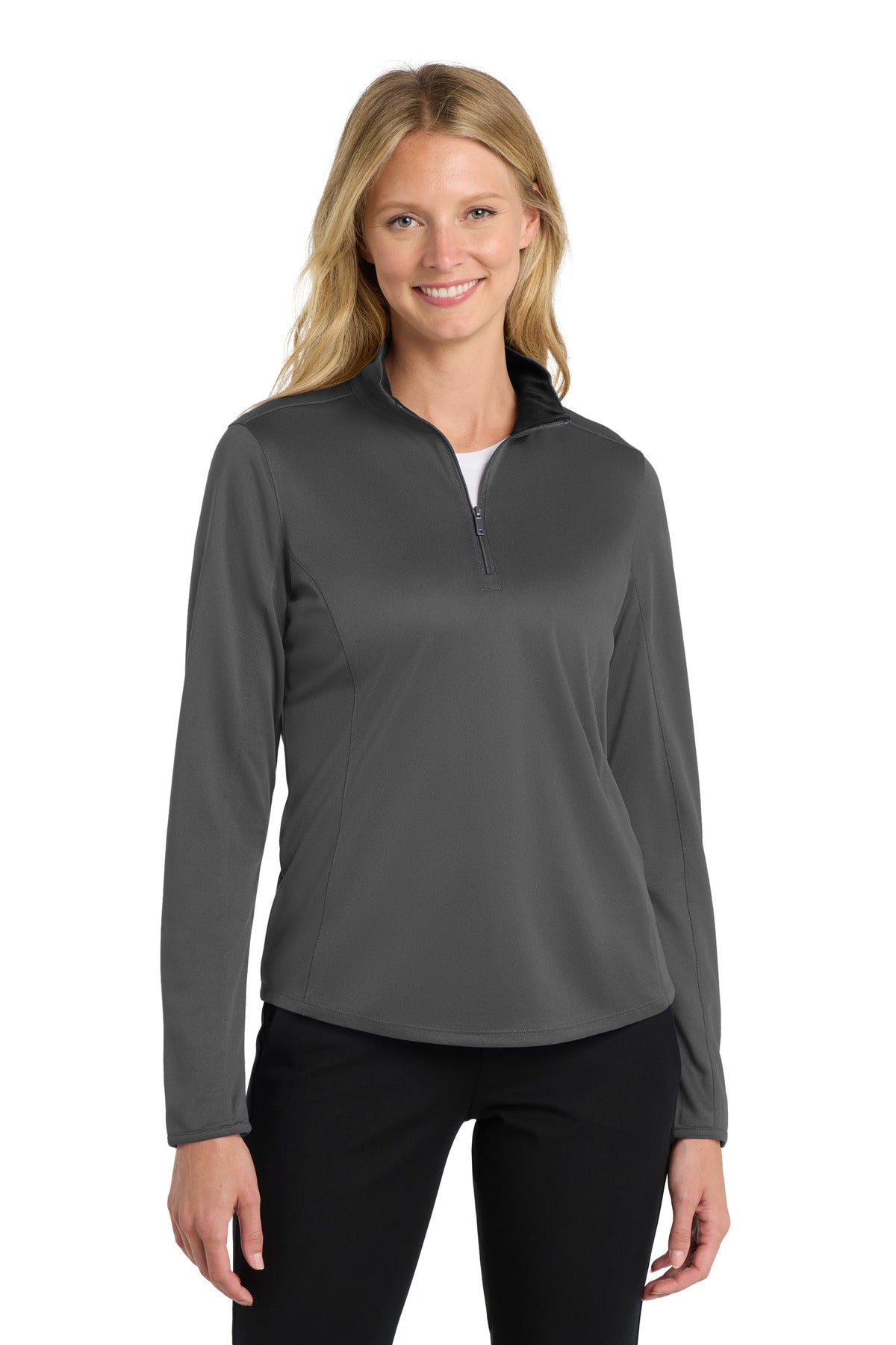 Custom Embroidery or DTF Print - Port Authority  ®  Women's Silk Touch  ™  Performance 1/4-Zip LK584