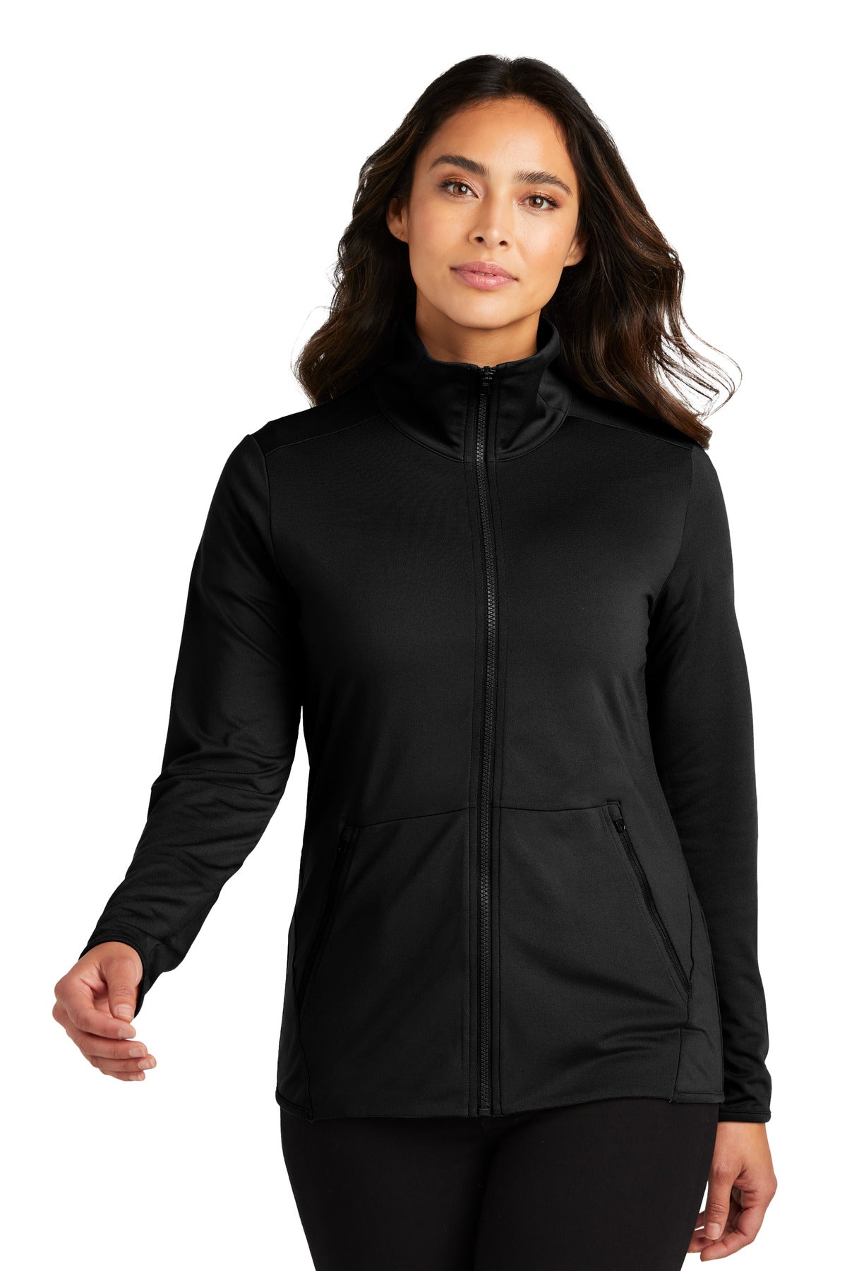 Custom Embroidery or DTF Print - Port Authority ®  Women's Accord Stretch Fleece Full-Zip LK595