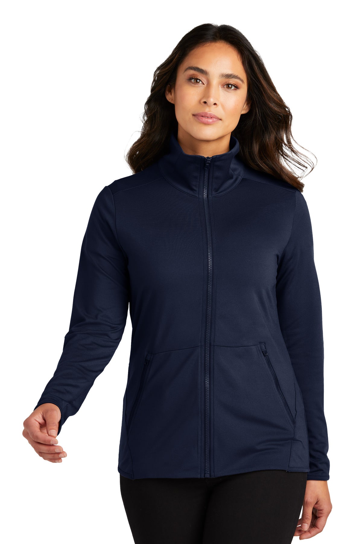 Custom Embroidery or DTF Print - Port Authority ®  Women's Accord Stretch Fleece Full-Zip LK595