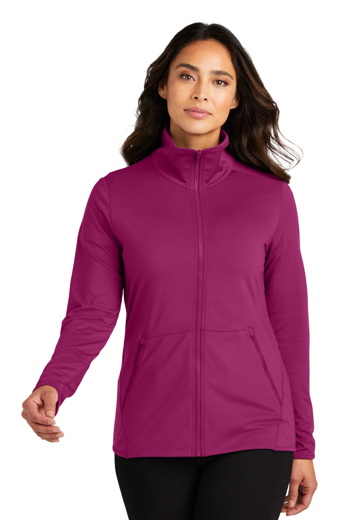Custom Embroidery or DTF Print - Port Authority ®  Women's Accord Stretch Fleece Full-Zip LK595