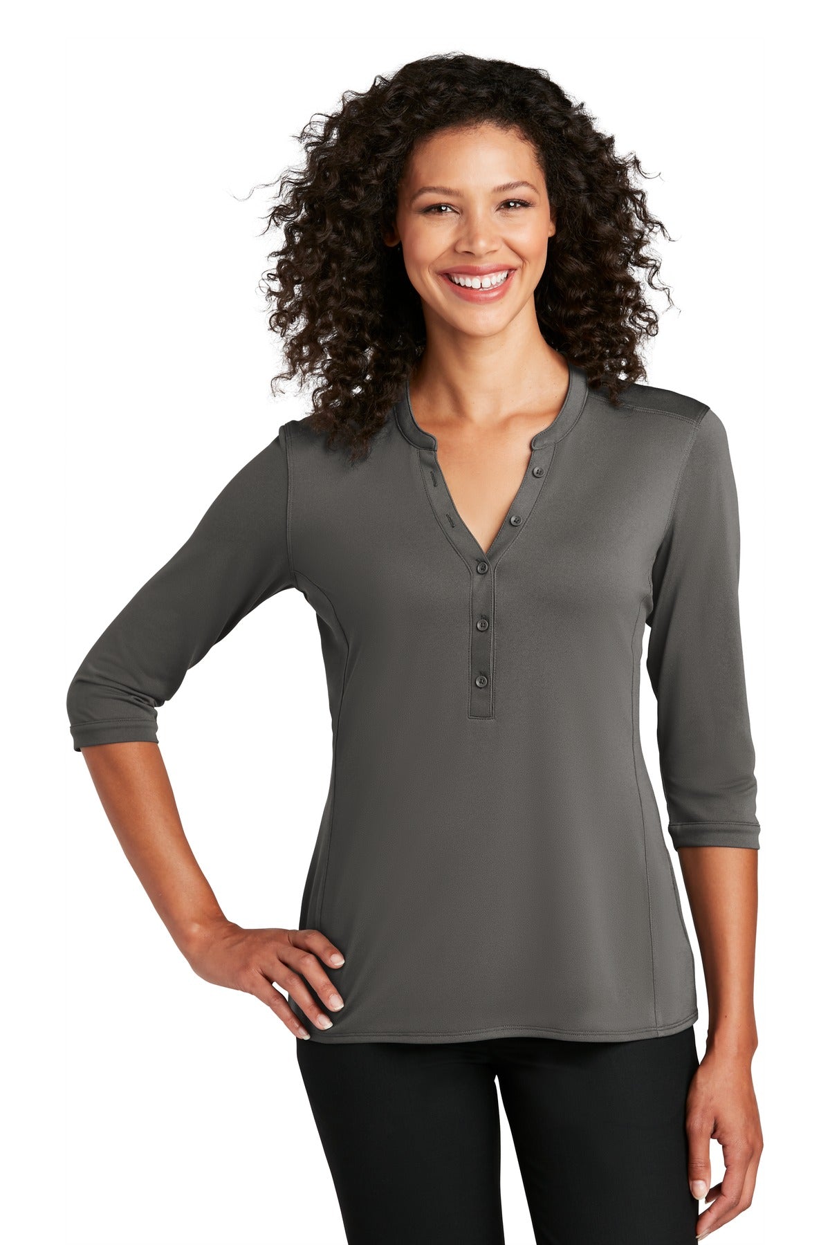 Custom Embroidery or DTF Print - Port Authority  ®   Women's UV Choice Pique Henley LK750