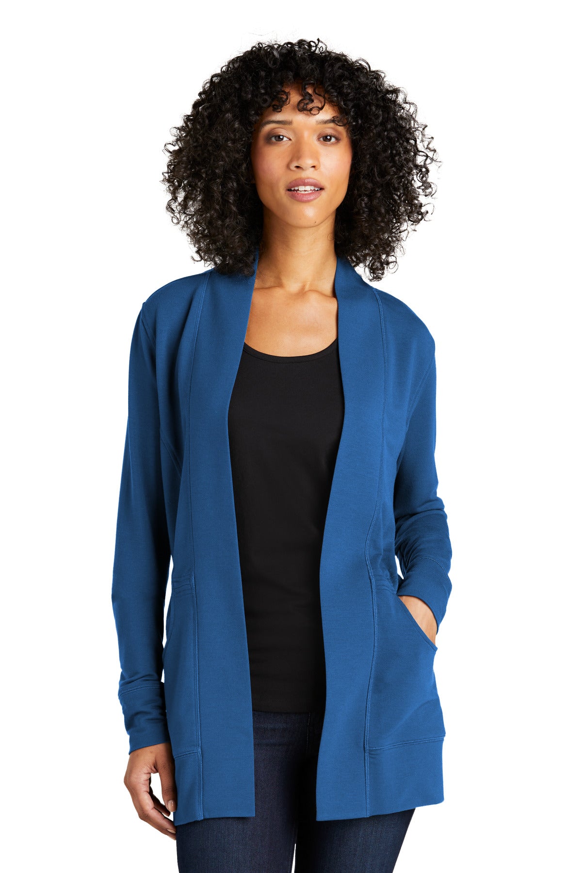 Custom Embroidery or DTF Print - Port Authority ®  Women's Microterry Cardigan LK825