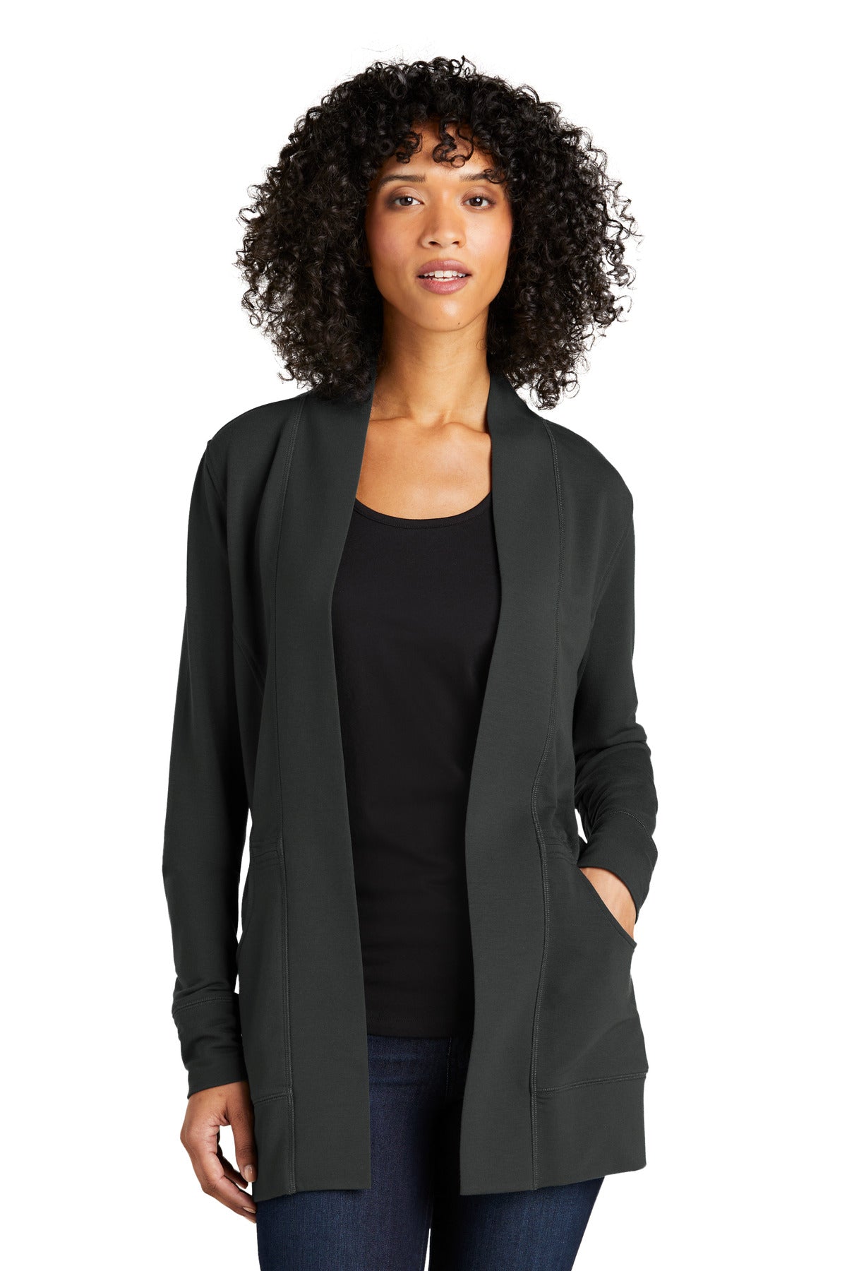 Custom Embroidery or DTF Print - Port Authority ®  Women's Microterry Cardigan LK825