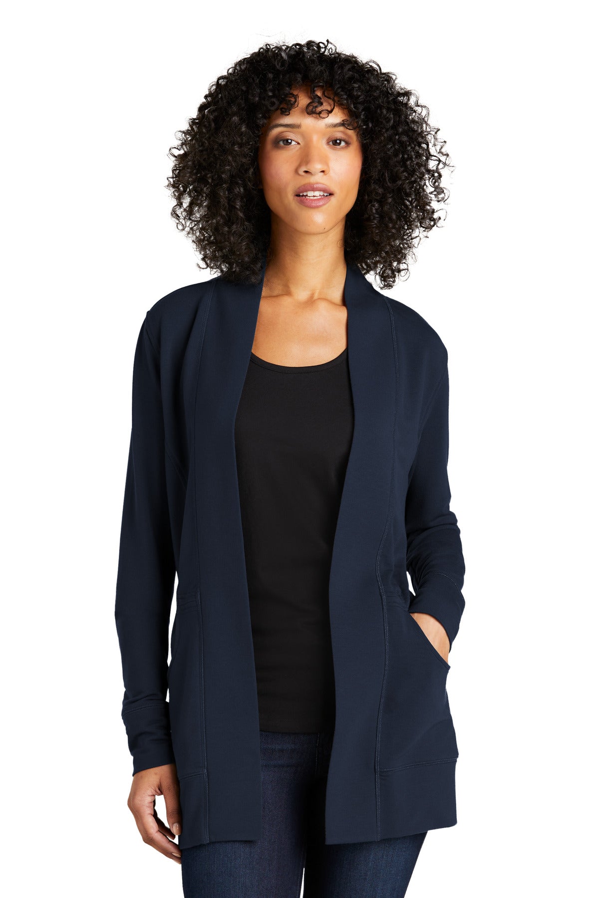 Custom Embroidery or DTF Print - Port Authority ®  Women's Microterry Cardigan LK825