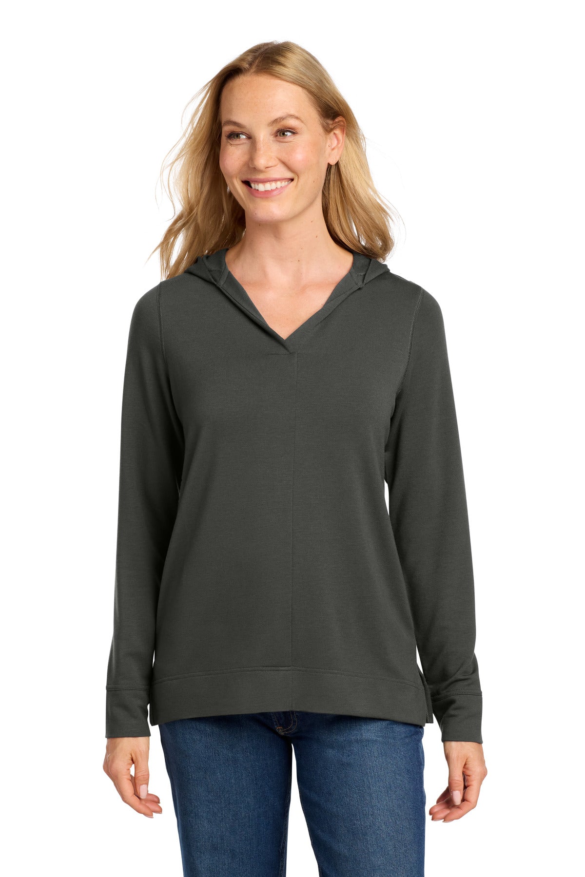 Custom Embroidery or DTF Print - Port Authority ®  Women's Microterry Pullover Hoodie LK826