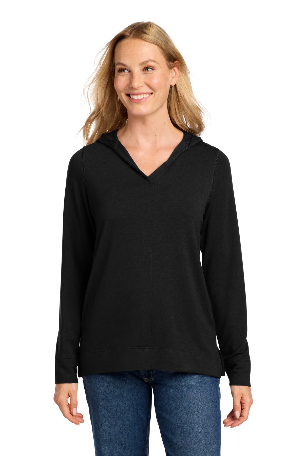 Custom Embroidery or DTF Print - Port Authority ®  Women's Microterry Pullover Hoodie LK826