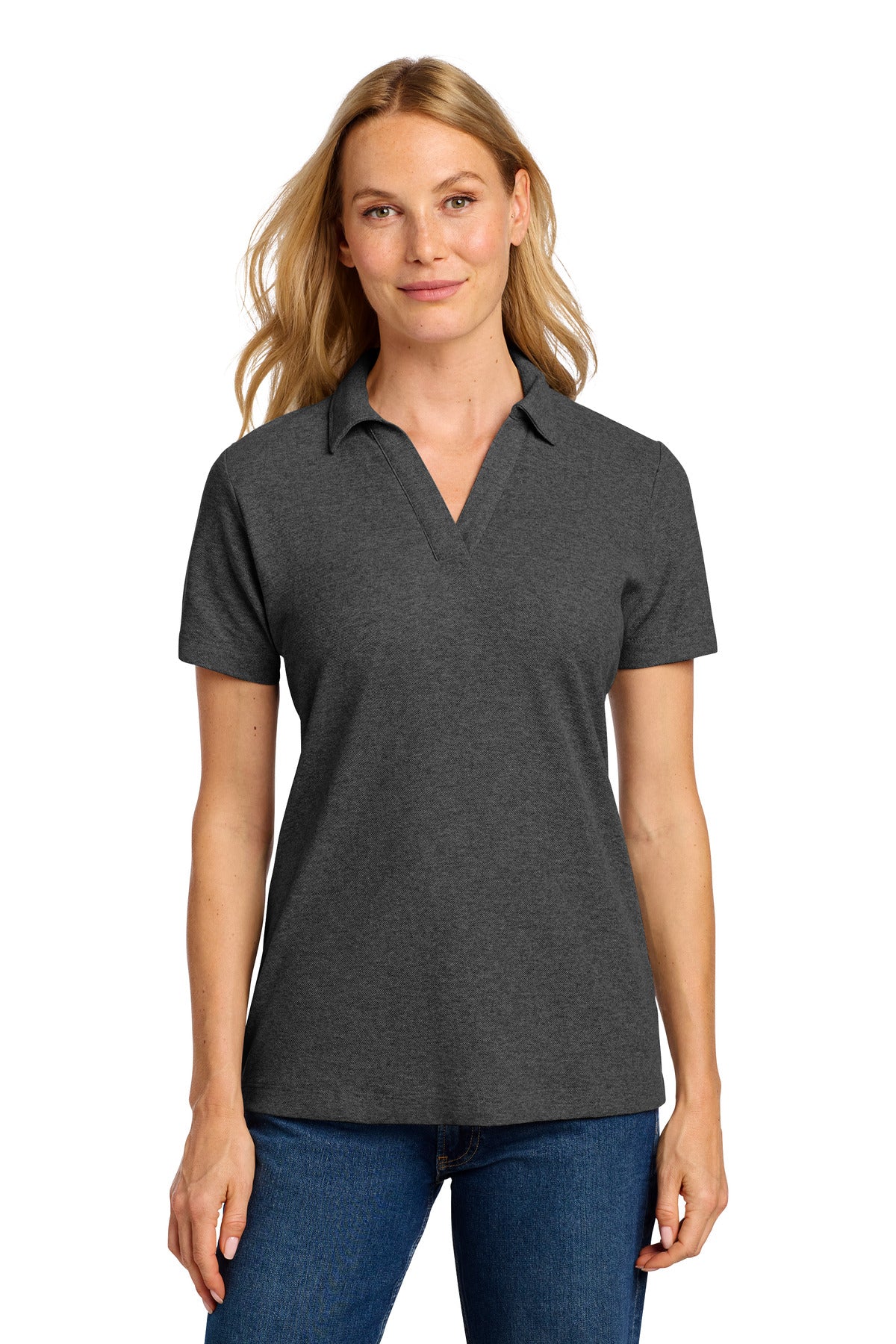 Custom Embroidery or DTF Print - Port Authority ®  Women's C-FREE ®  Cotton Blend Pique Polo LK867