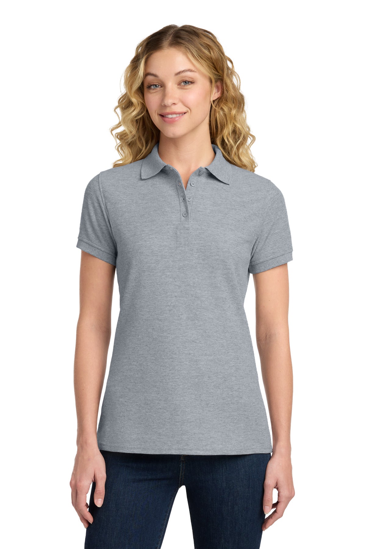 Custom Embroidery or DTF Print - Port & Co ™  Women's Core Blend Pique Polo. LKP155