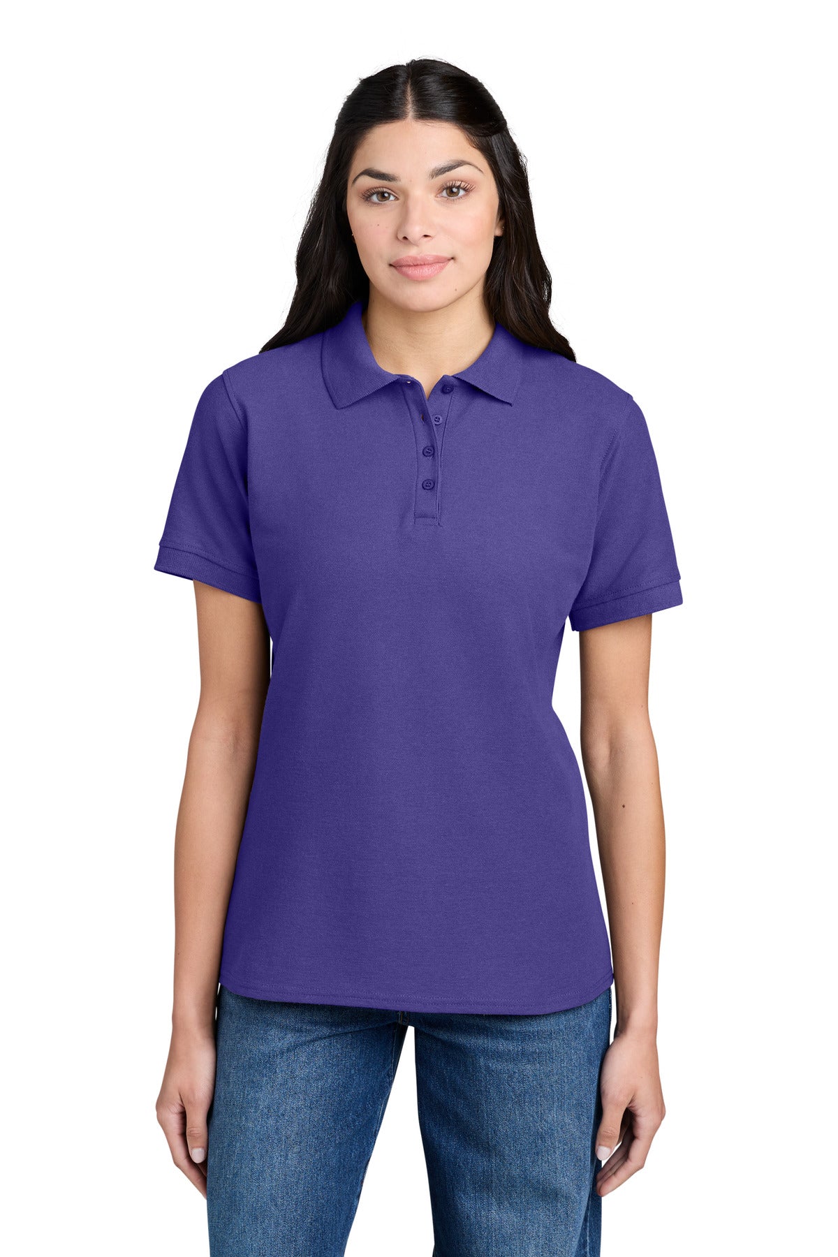 Custom Embroidery or DTF Print - Port & Co ®  Women's Core Blend Pique Polo. LKP155