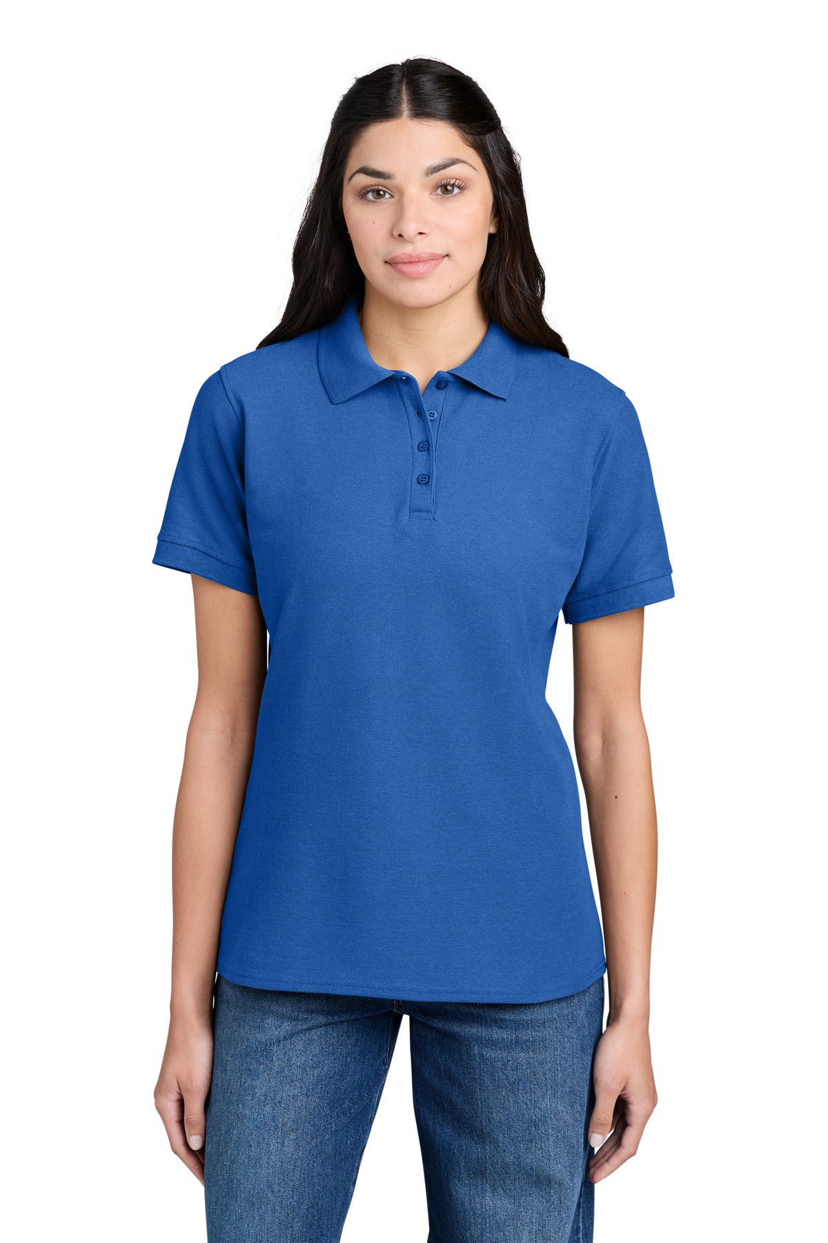 Custom Embroidery or DTF Print - Port & Co ®  Women's Core Blend Pique Polo. LKP155