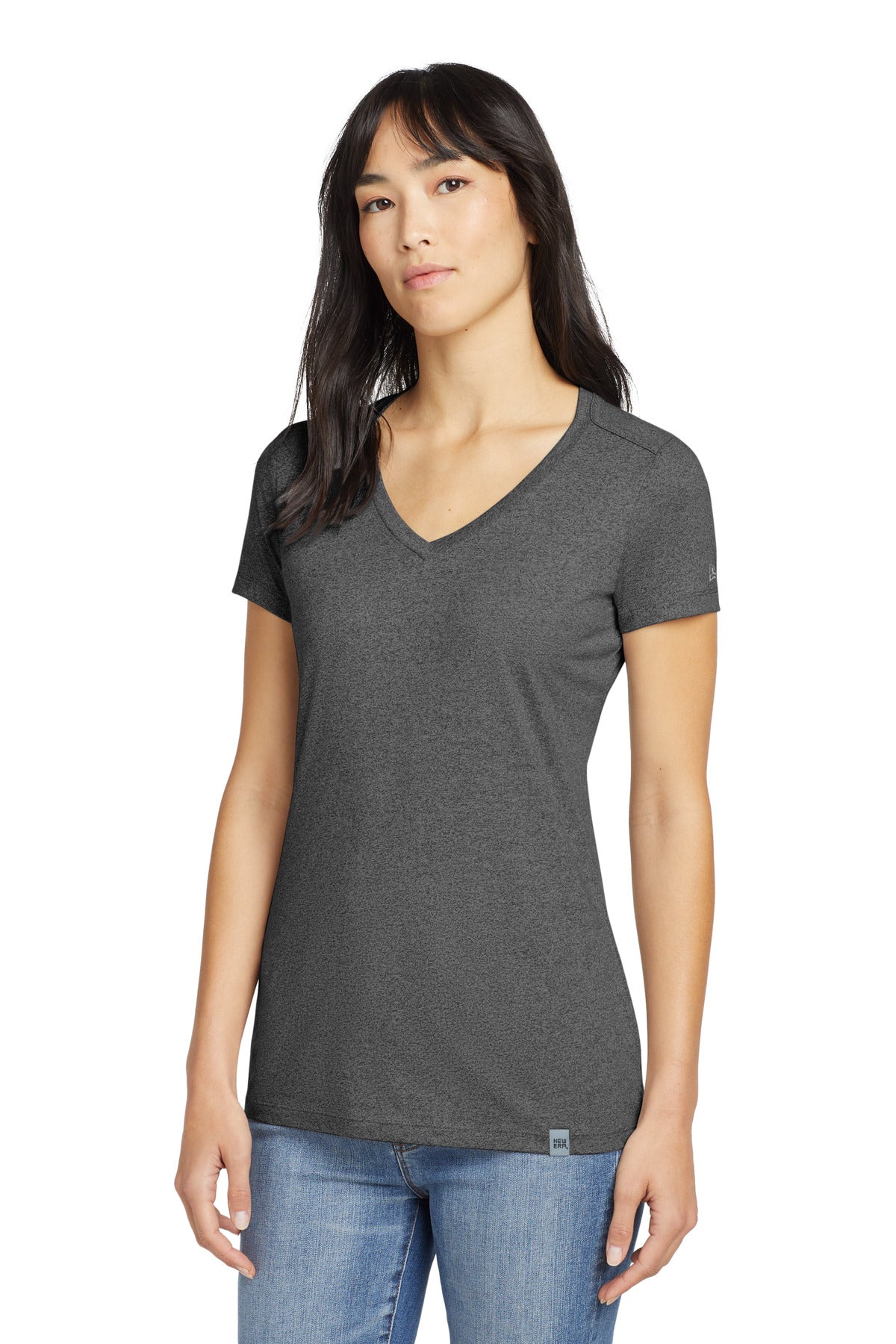 Custom Embroidered - New Era ® Women's Heritage Blend V-Neck Tee. LNEA101