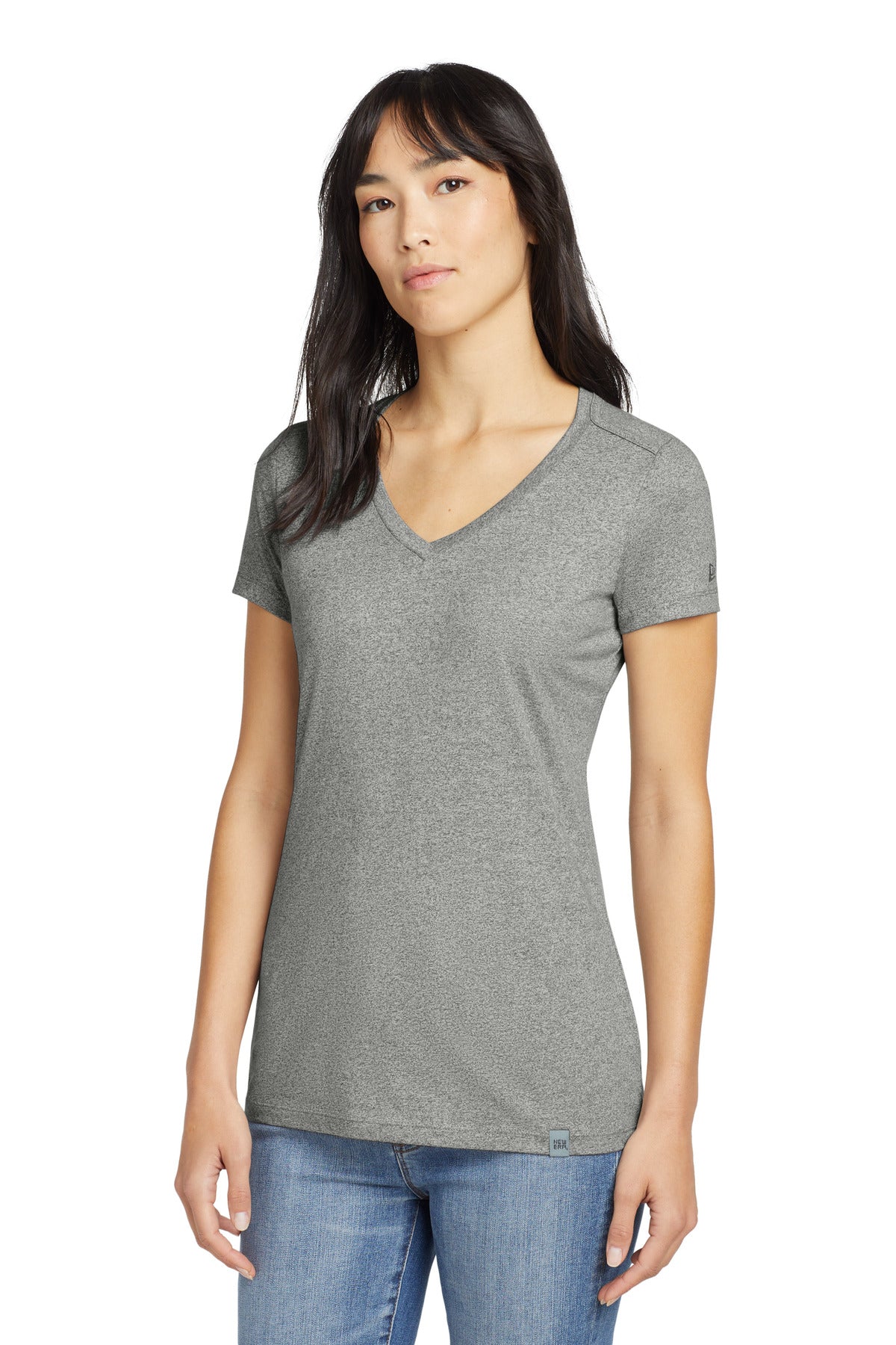 Custom Embroidered - New Era ® Women's Heritage Blend V-Neck Tee. LNEA101