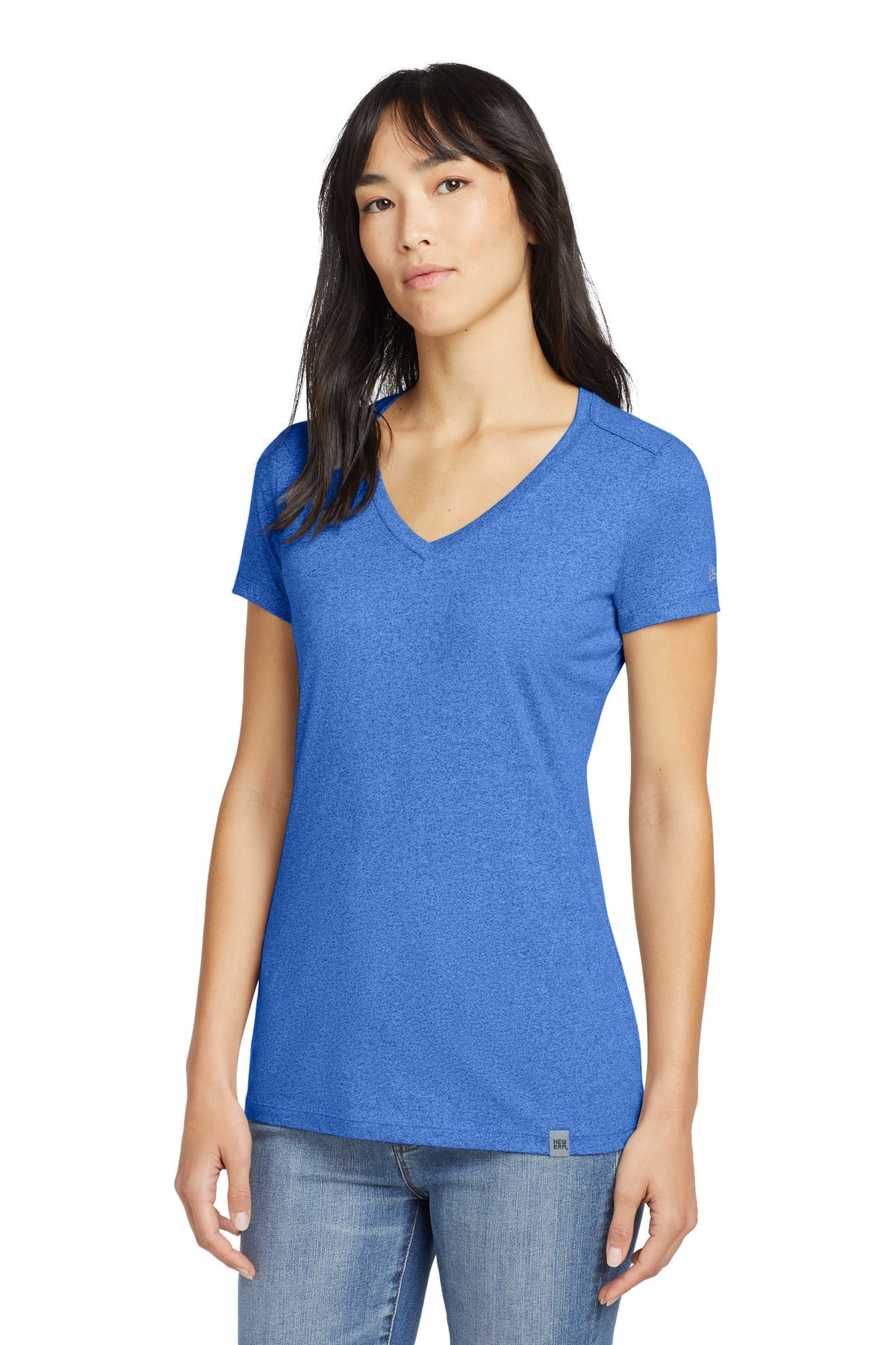 Custom Embroidered - New Era ® Women's Heritage Blend V-Neck Tee. LNEA101