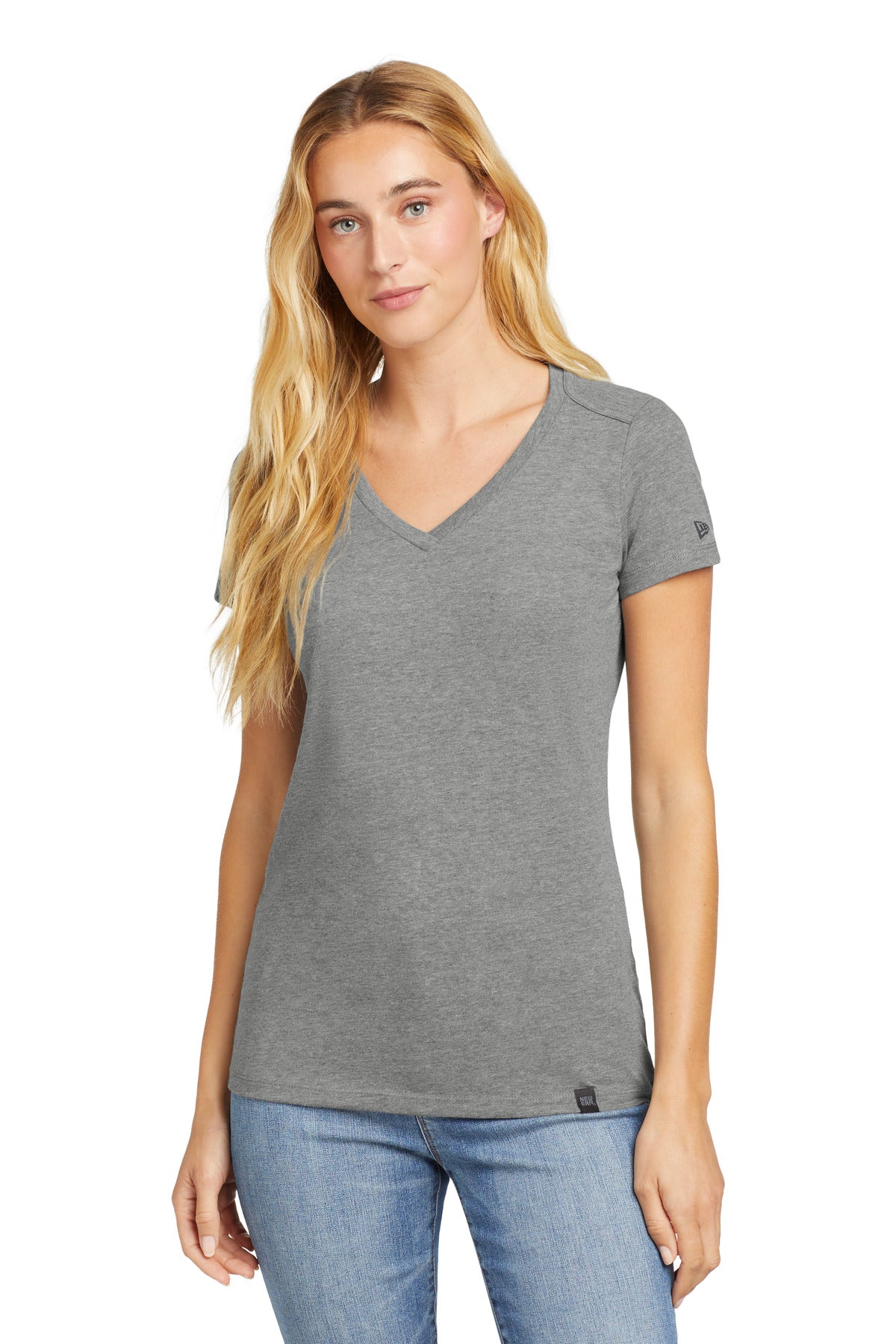 Custom Embroidered - New Era ® Women's Heritage Blend V-Neck Tee. LNEA101