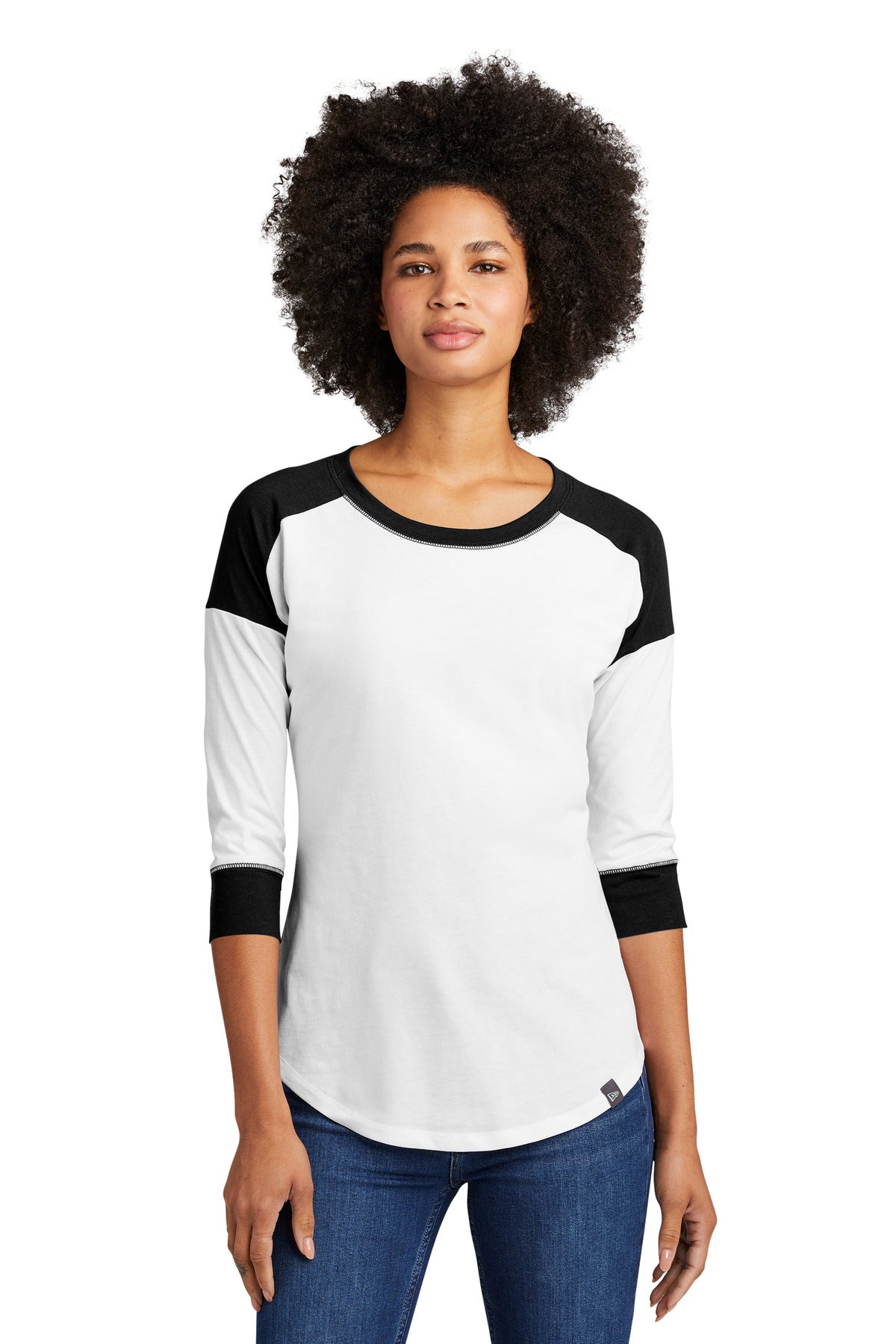 Custom Embroidered - New Era ® Women's Heritage Blend 3/4-Sleeve Baseball Raglan Tee. LNEA104