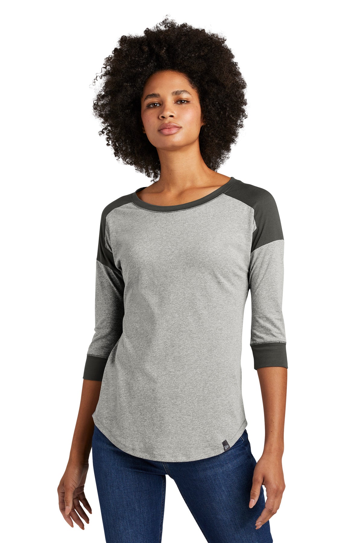 Custom Embroidered - New Era ® Women's Heritage Blend 3/4-Sleeve Baseball Raglan Tee. LNEA104