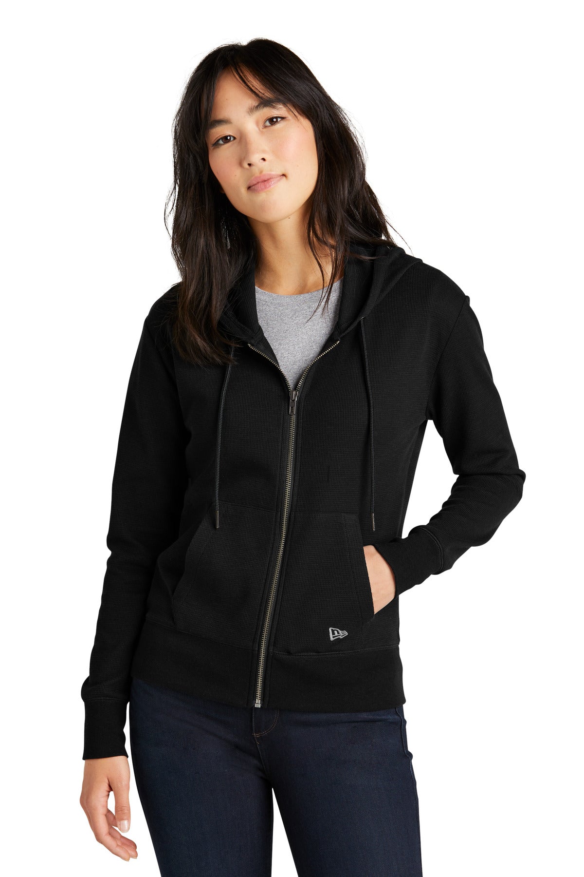 Custom Embroidered - New Era® Women's Thermal Full-Zip Hoodie LNEA141