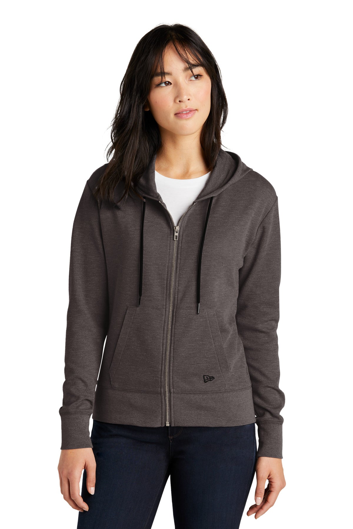 Custom Embroidered - New Era® Women's Thermal Full-Zip Hoodie LNEA141