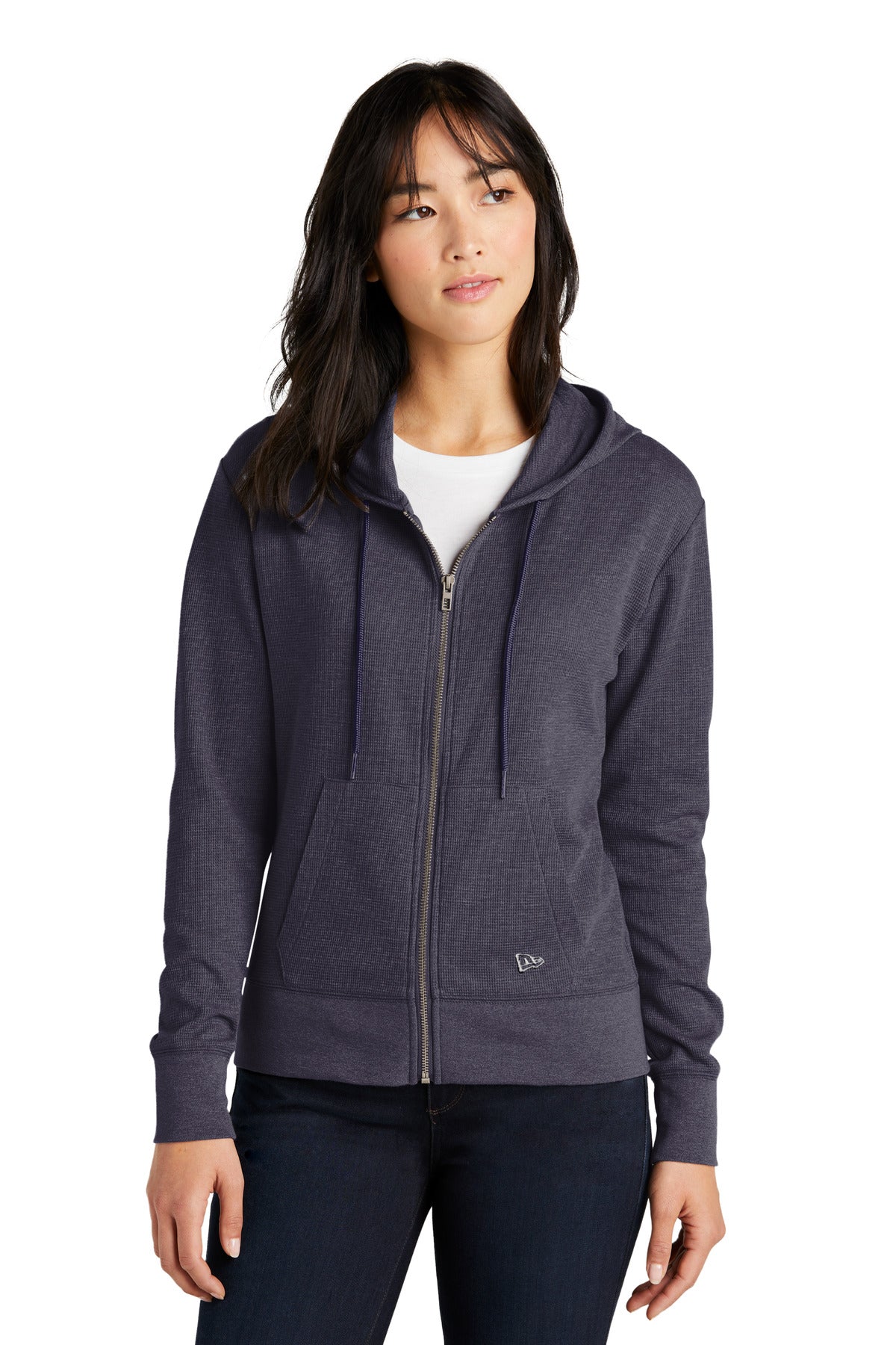 Custom Embroidered - New Era® Women's Thermal Full-Zip Hoodie LNEA141