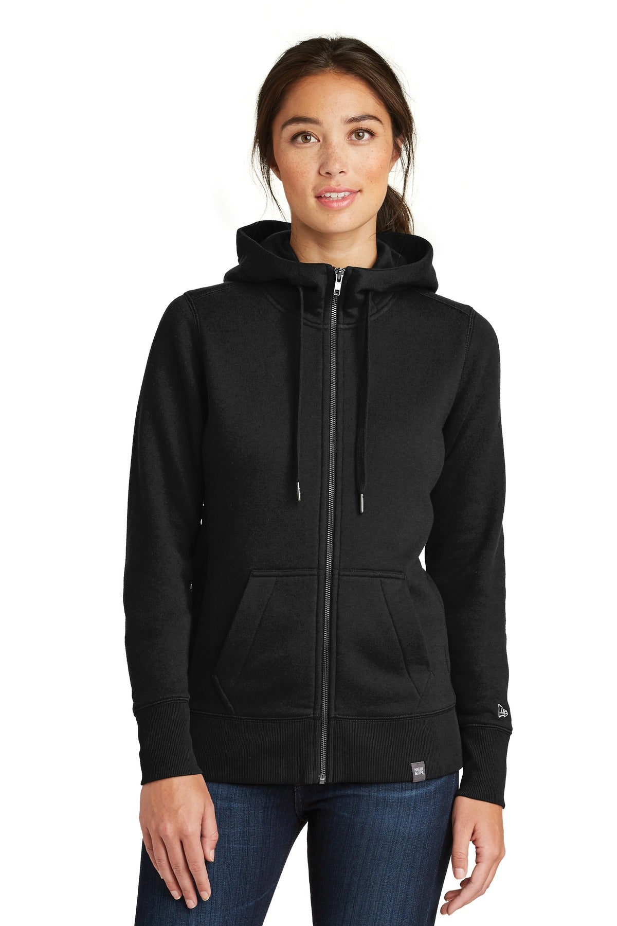 Custom Embroidery - New Era  ®  Women's French Terry Full-Zip Hoodie. LNEA502