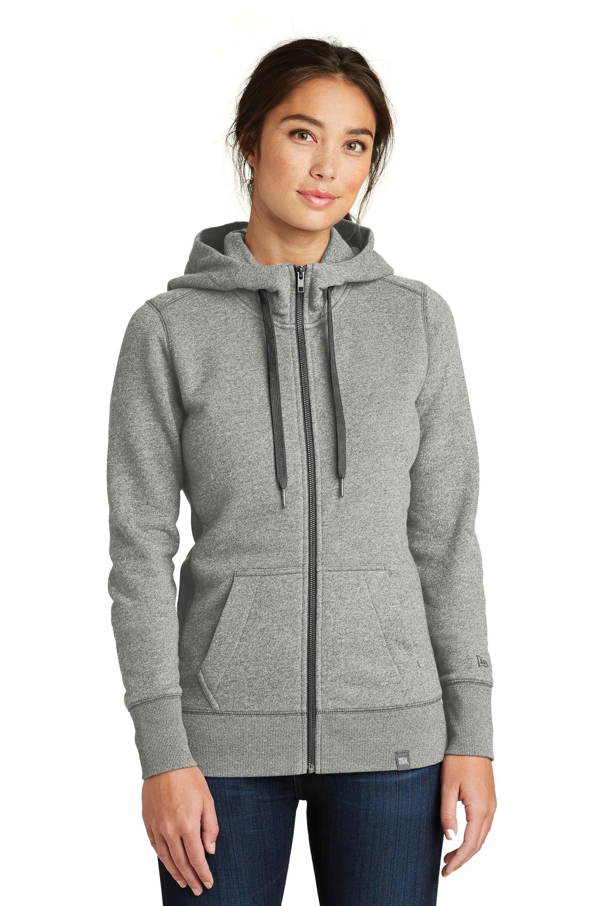 Custom Embroidery - New Era  ®  Women's French Terry Full-Zip Hoodie. LNEA502