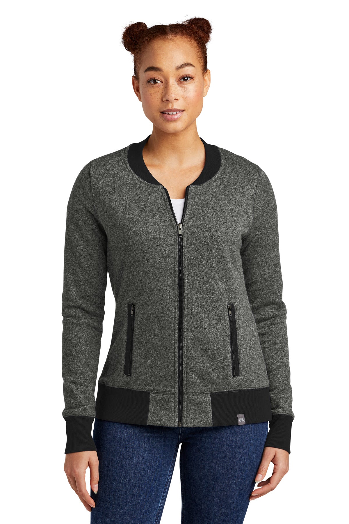 Custom Embroidery - New Era ®  Women's French Terry Baseball Full-Zip. LNEA503
