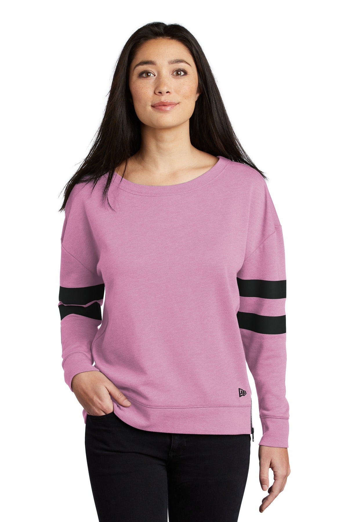 Custom Embroidered - New Era ® Ladies Tri-Blend Fleece Varsity Crew LNEA513