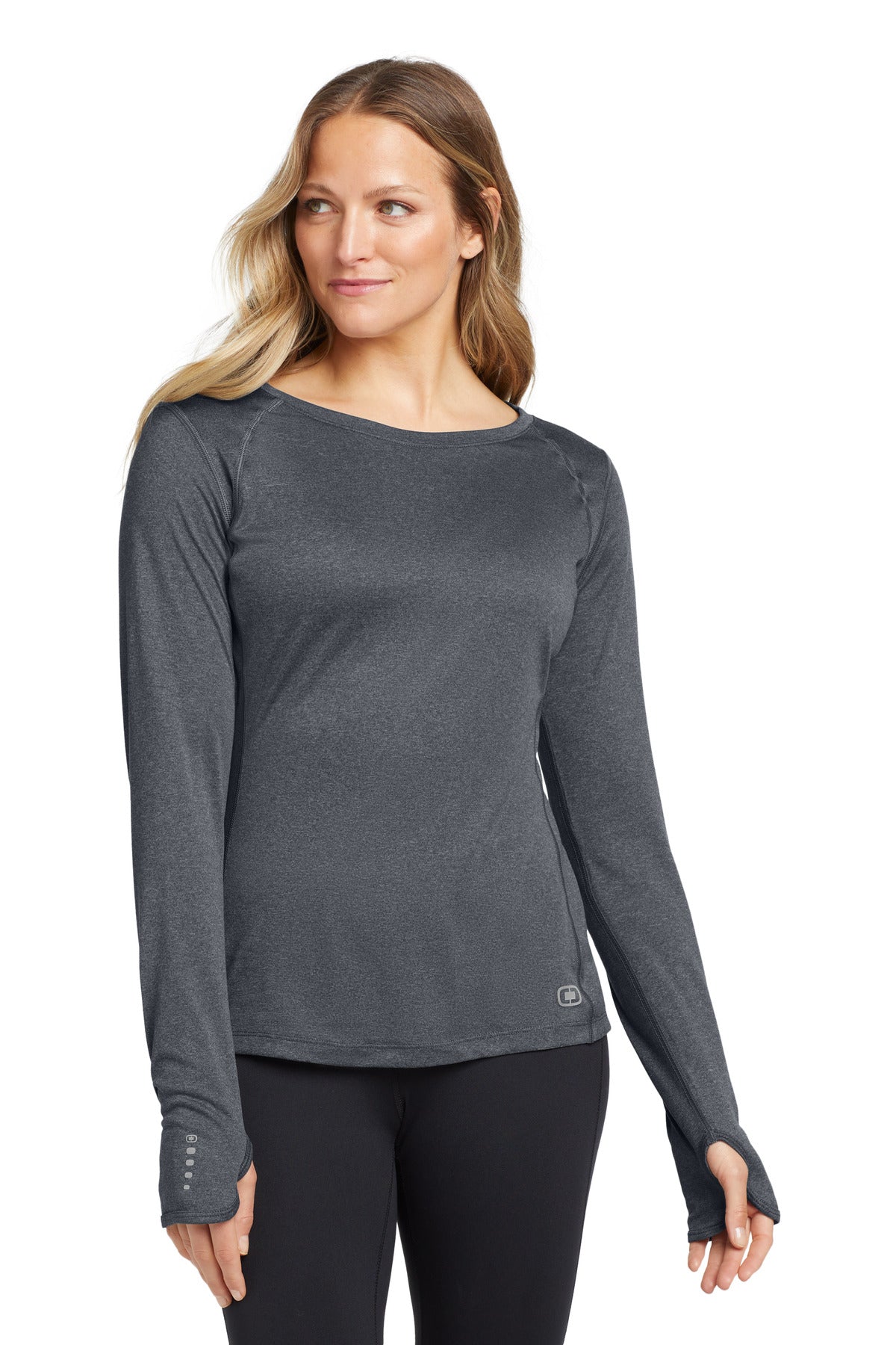 Custom Embroidered or DTF Print on OGIO ®  Women's Long Sleeve Pulse Crew. LOE321
