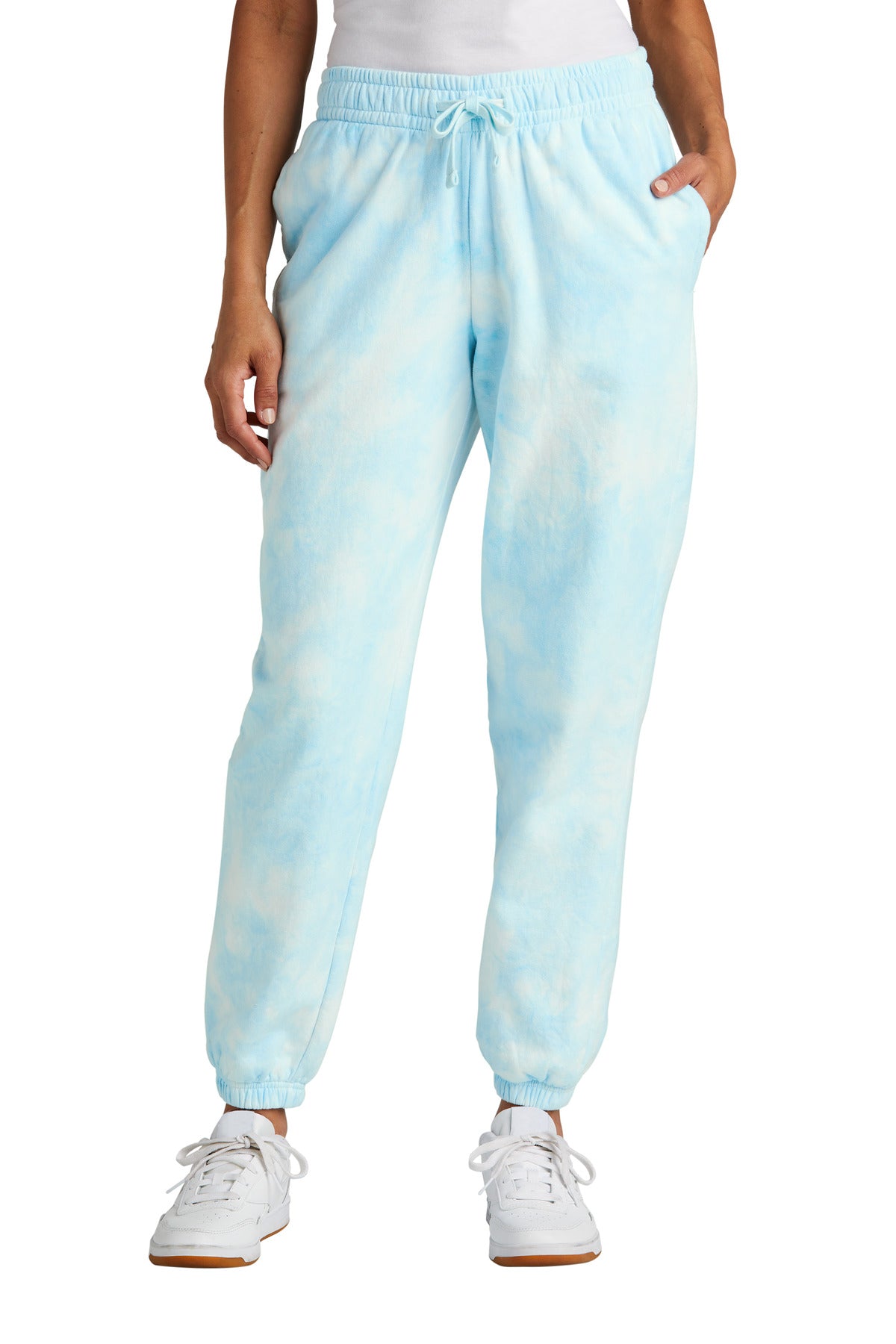 Custom Embroidery or DTF Print - Port & Co ®  Women's Beach Wash ®  Cloud Tie-Dye Sweatpant LPC140P