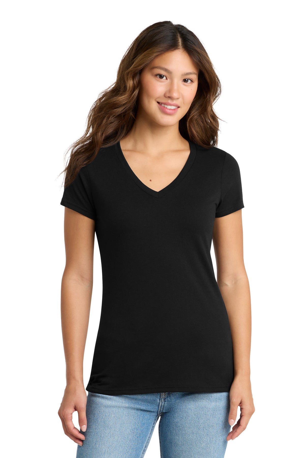 Custom Embroidery or DTF Print - Port & Co ®  Women's Tri-Blend V-Neck Tee. LPC330V