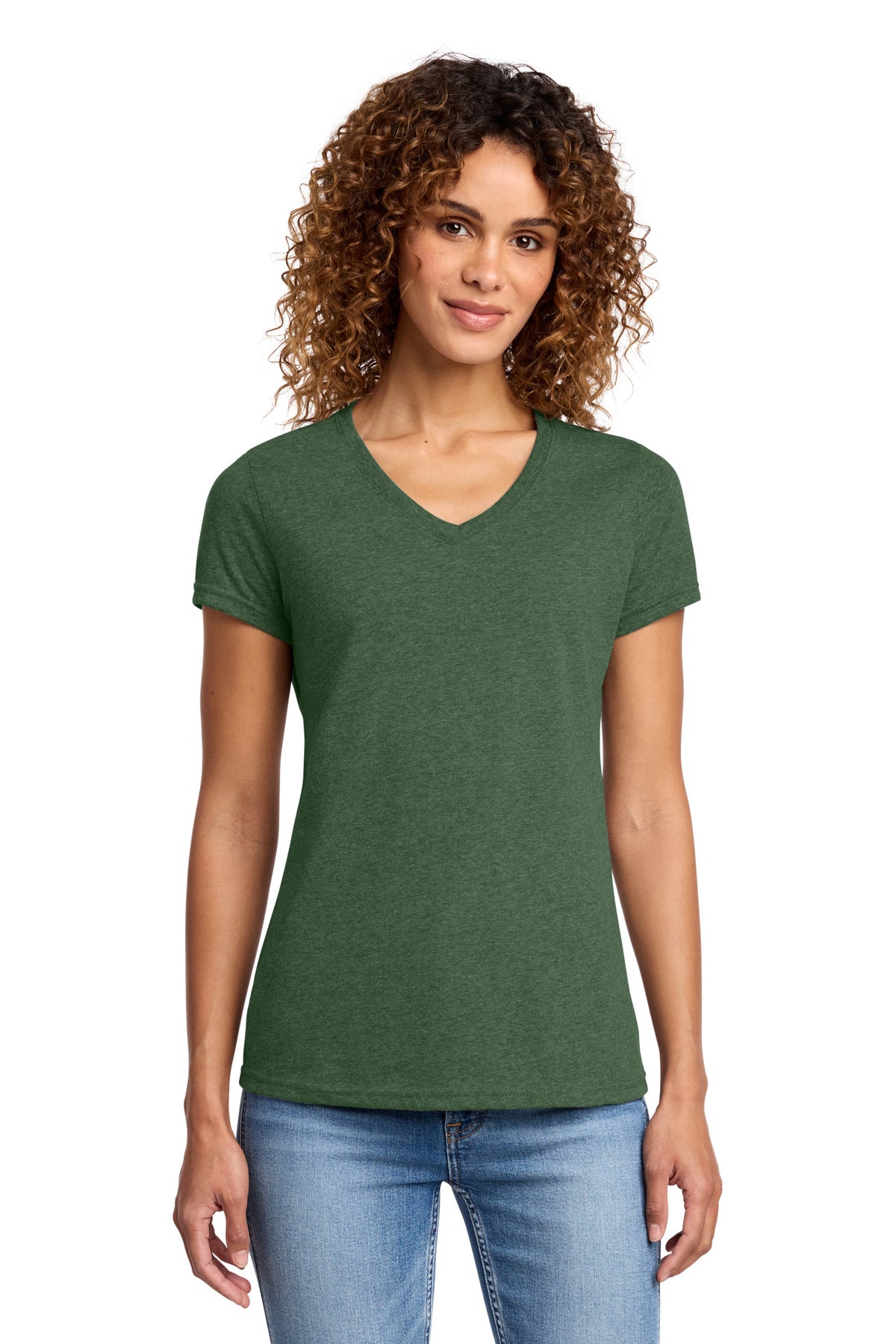 Custom Embroidery or DTF Print - Port & Co ®  Women's Fan Favorite ™  Blend V-Neck Tee. LPC455V