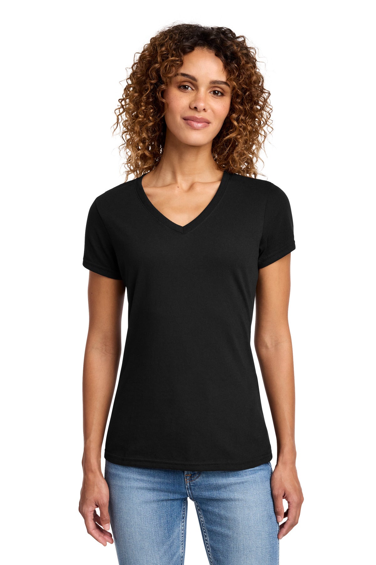 Custom Embroidery or DTF Print - Port & Co ®  Women's Fan Favorite ™  Blend V-Neck Tee. LPC455V