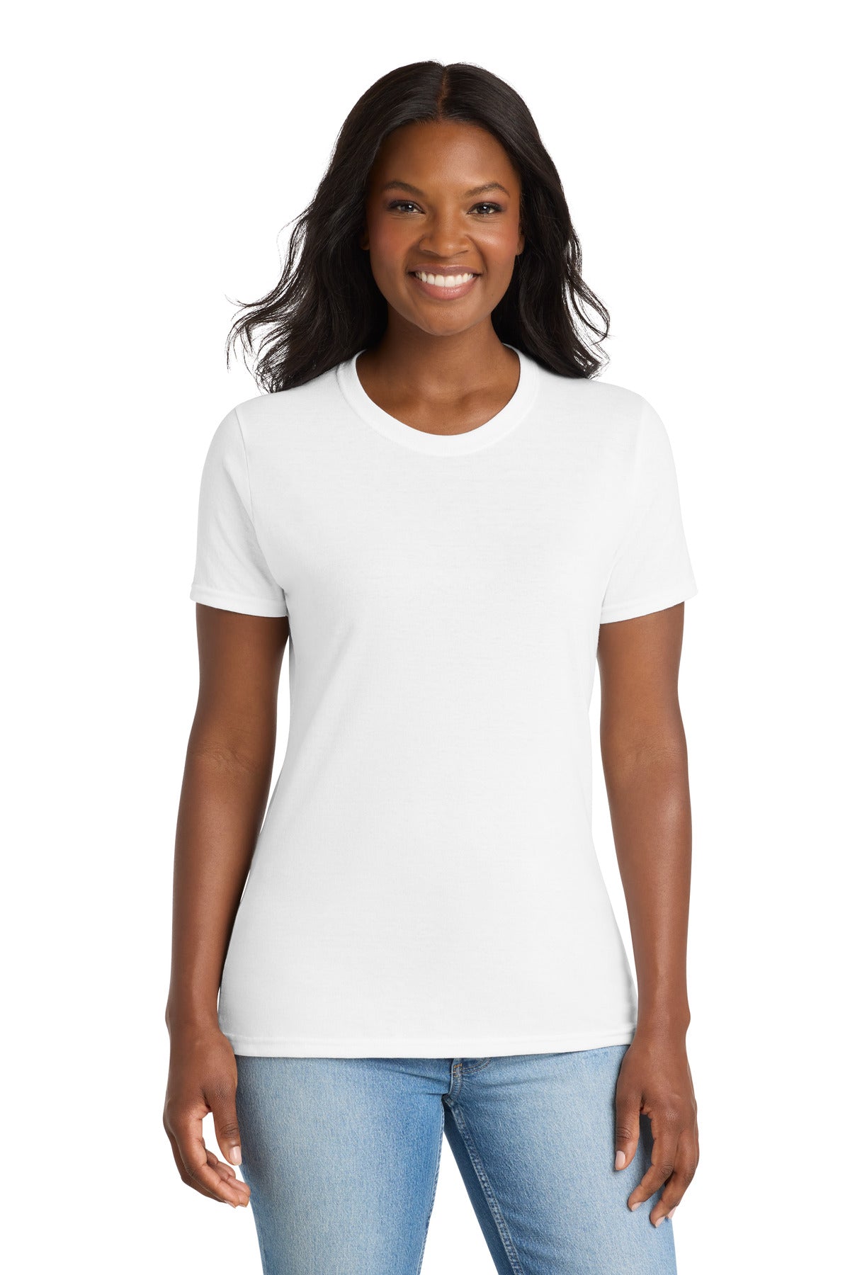 Custom Embroidery or DTF Print - Port & Co ®  Women's Core Blend Tee. LPC55