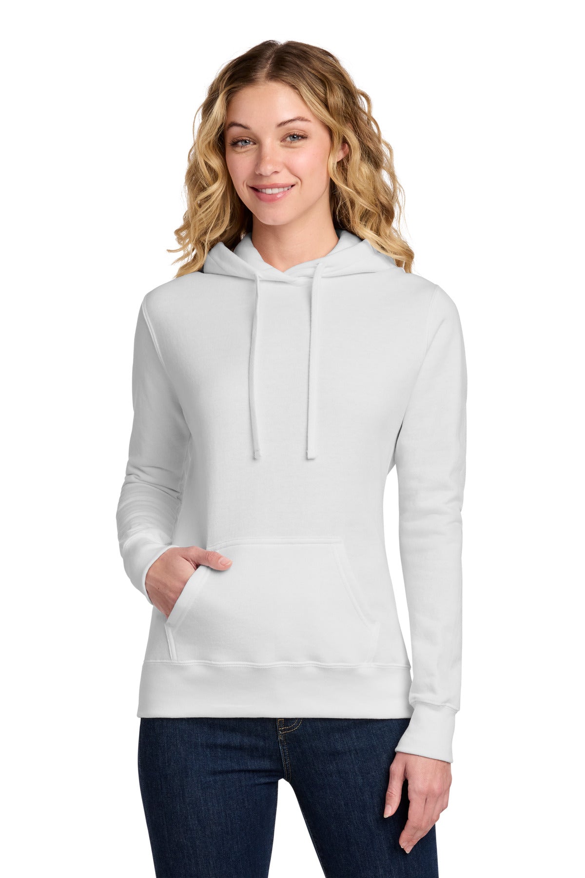 Custom Embroidery or DTF Print - Port & Co ®  Women's Core Fleece Pullover Hooded Sweatshirt LPC78H