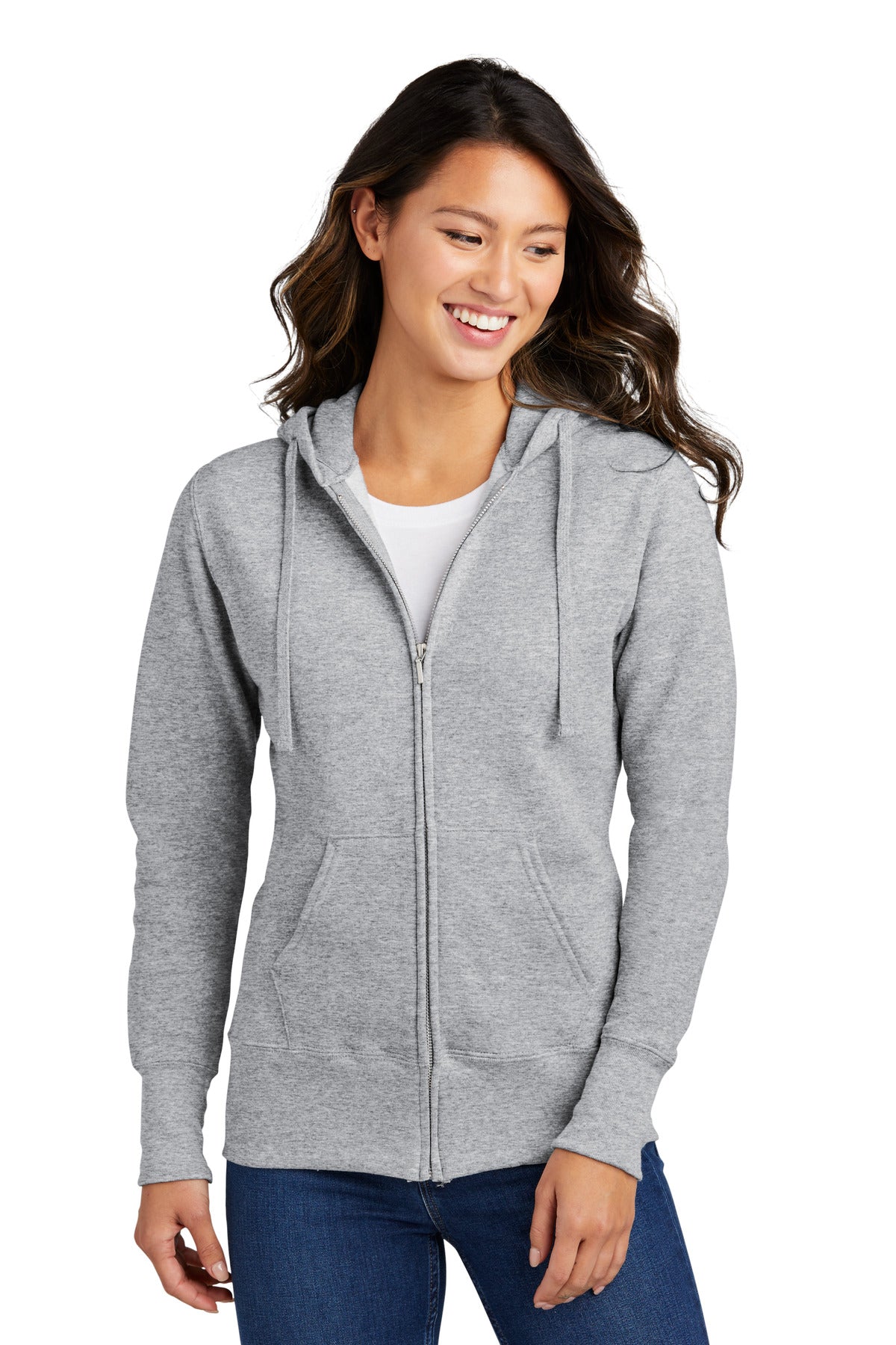 Custom Embroidered - Port & Company® Women's Core Fleece Full-Zip Hooded Sweatshirt. LPC78ZH