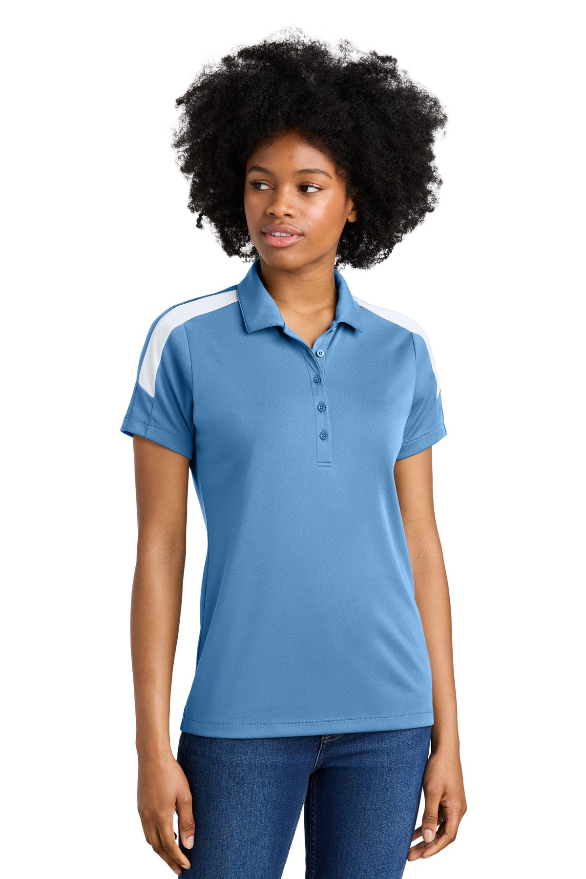 Custom Embroidery or DTF Print - Sport-Tek ®  Women's Competitor ™  United Polo LST104
