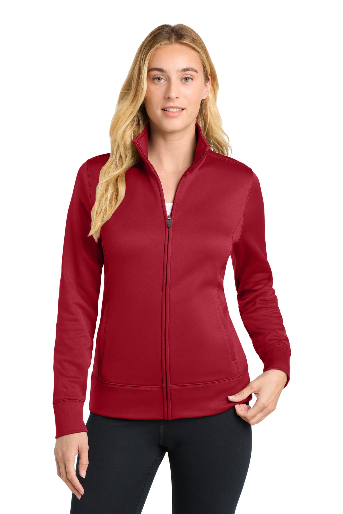 Custom Embroidery or DTF Print - Sport-Tek ®  Women's Sport-Wick ®  Fleece Full-Zip Jacket.  LST241