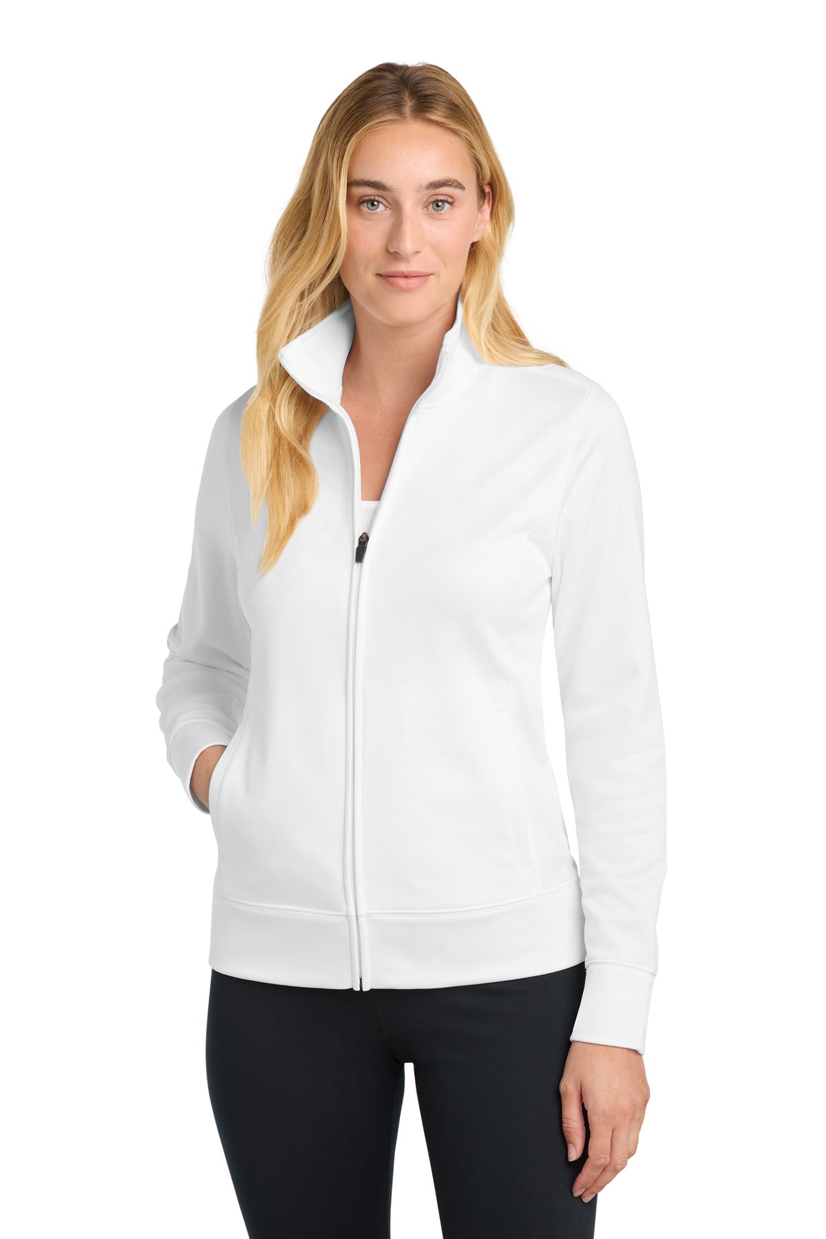 Custom Embroidery or DTF Print - Sport-Tek ®  Women's Sport-Wick ®  Fleece Full-Zip Jacket.  LST241