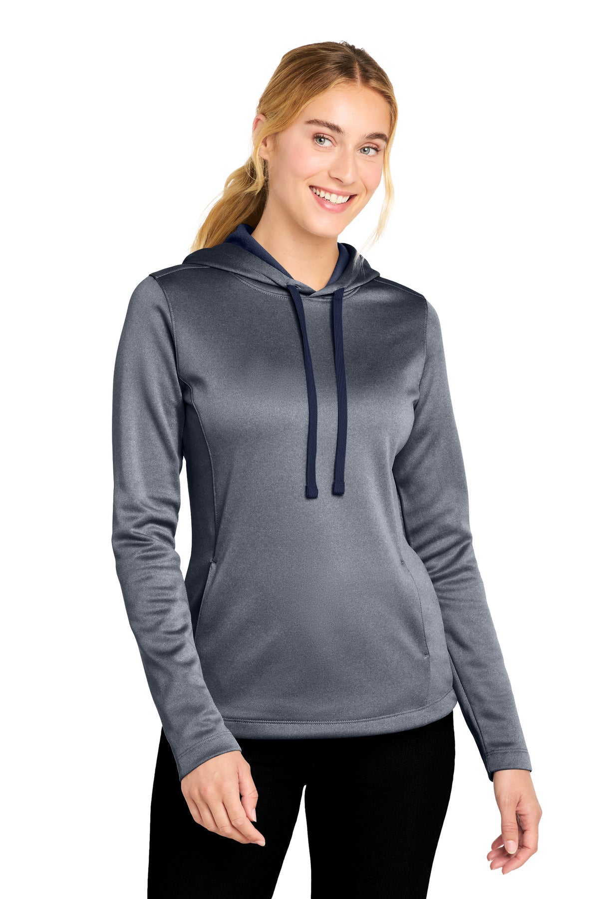 Custom Embroidery or DTF Print - Sport-Tek  ®  Women's PosiCharge  ®  Sport-Wick  ®  Heather Fleece Hooded Pullover. LST264