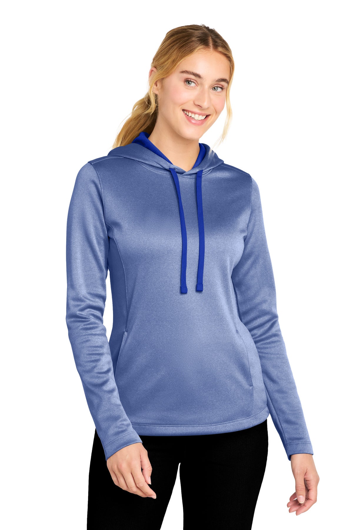 Custom Embroidered or DTF Print on Sport-Tek  ®  Women's PosiCharge  ®  Sport-Wick  ®  Heather Fleece Hooded Pullover. LST264