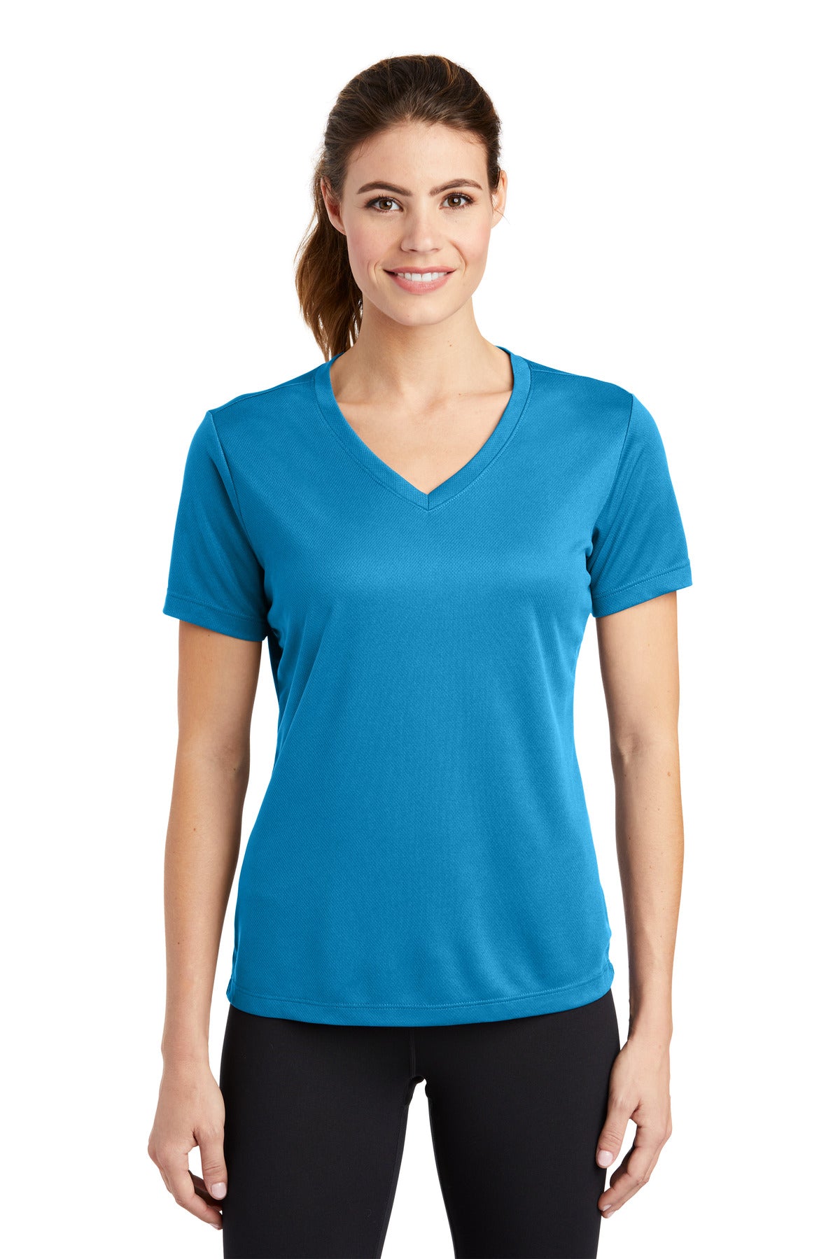 Custom Embroidered - Sport-Tek® Ladies PosiCharge® RacerMesh® V-Neck Tee. LST340