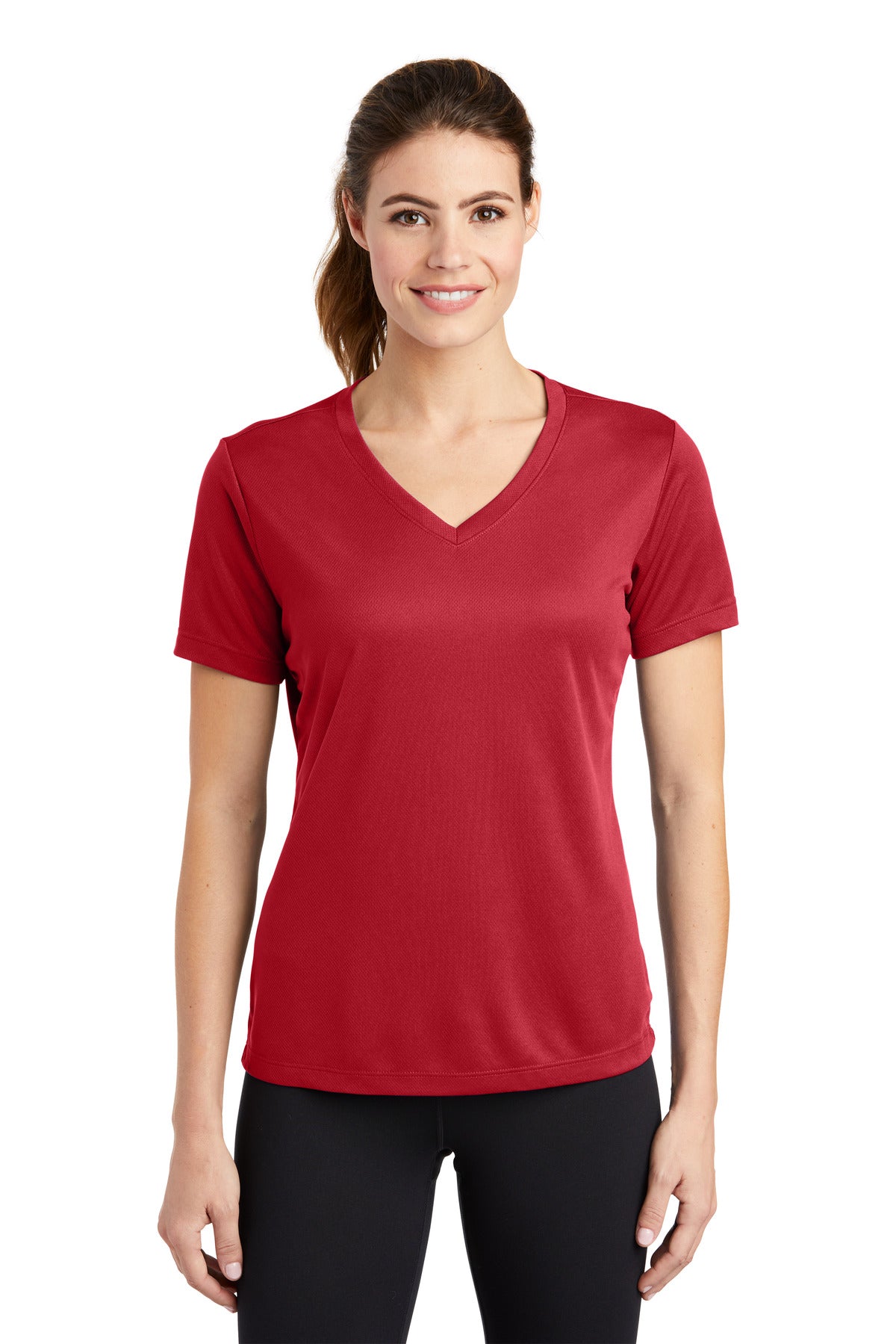 Custom Embroidered - Sport-Tek® Ladies PosiCharge® RacerMesh® V-Neck Tee. LST340