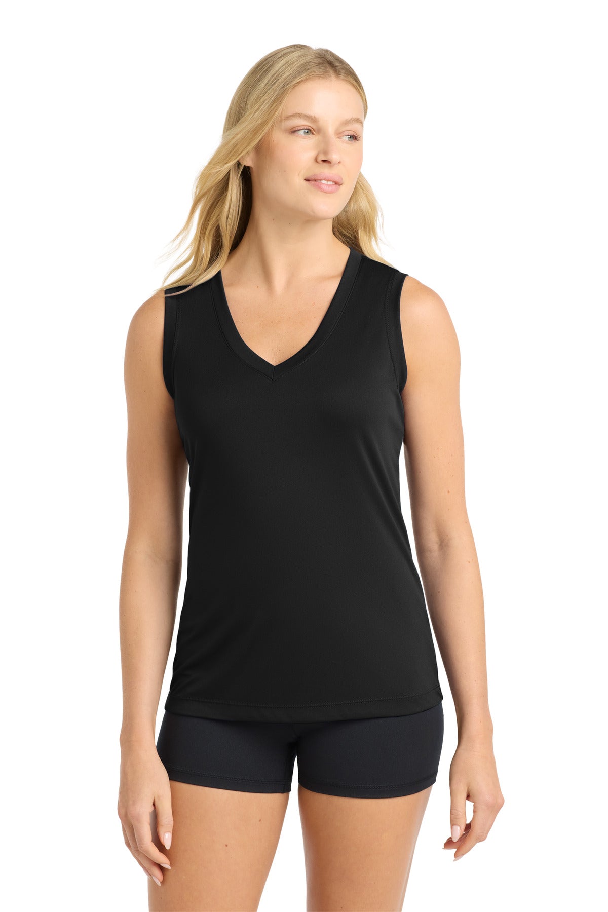 Custom Embroidery or DTF Print - Sport-Tek ®  Women's Sleeveless PosiCharge ®  Competitor™ V-Neck Tee. LST352