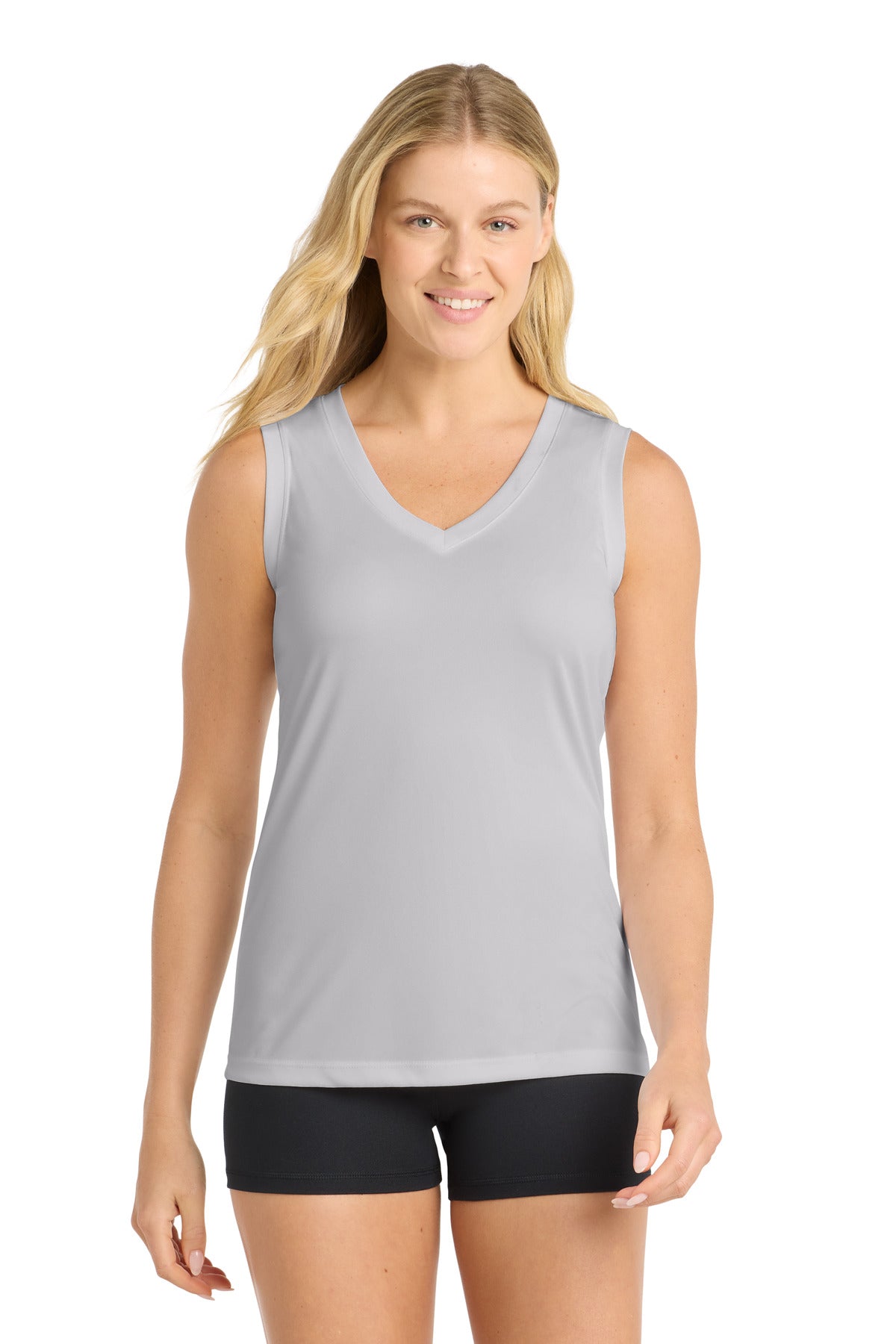 Custom Embroidery or DTF Print - Sport-Tek ®  Women's Sleeveless PosiCharge ®  Competitor™ V-Neck Tee. LST352