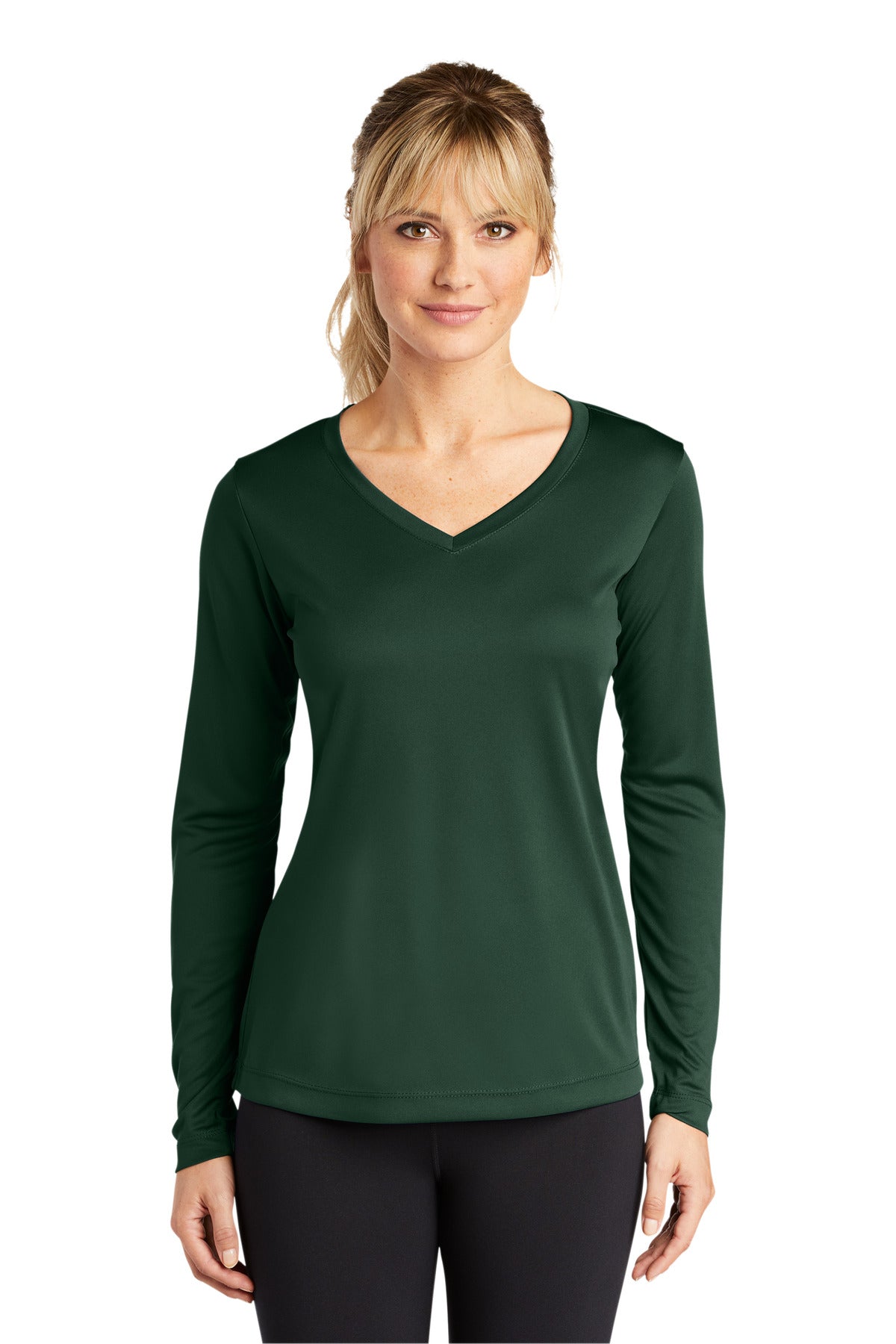 Custom Embroidered - Sport-Tek® Ladies Long Sleeve PosiCharge® Competitor™ V-Neck Tee. LST353LS